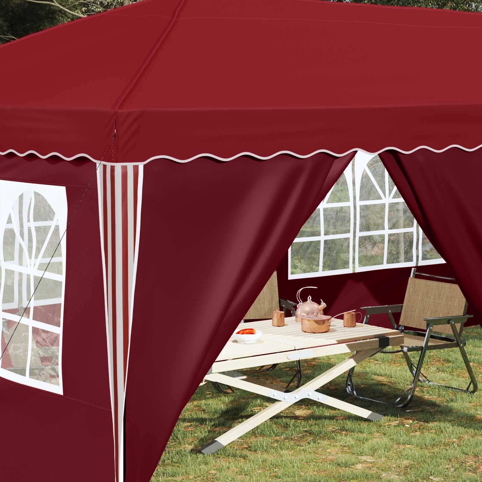 Tenda per feste a pop-up 575 x 288 x 245 cm Borgogna