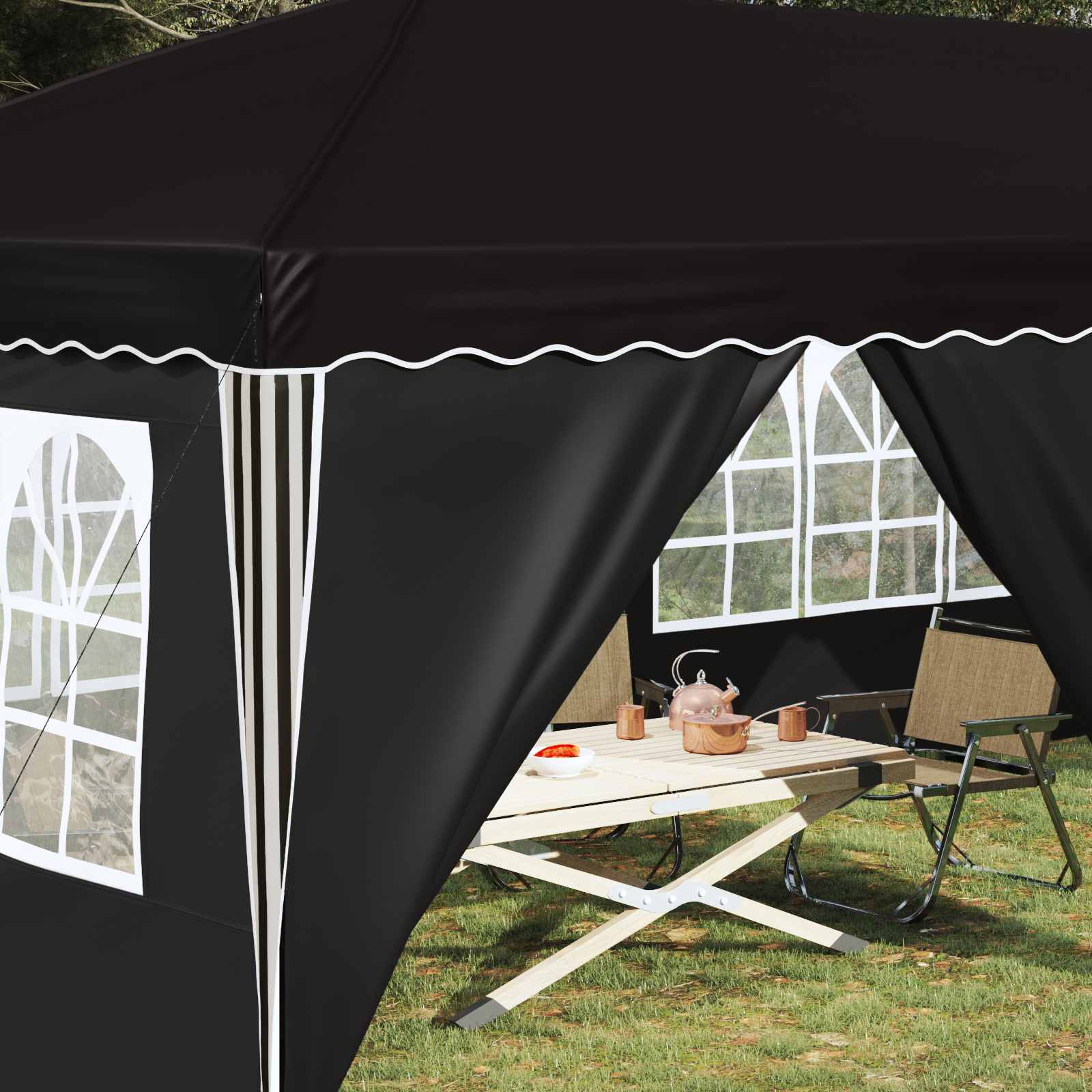 Tenda per feste a pop-up 575 x 288 x 245 cm Nero