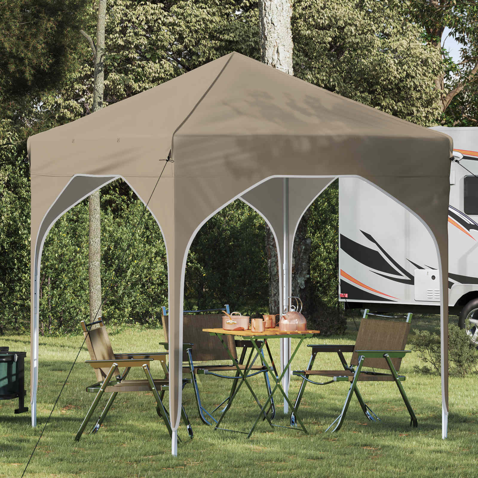 Tenda per feste a pop-up 194 x 194 x 245 cm Crema