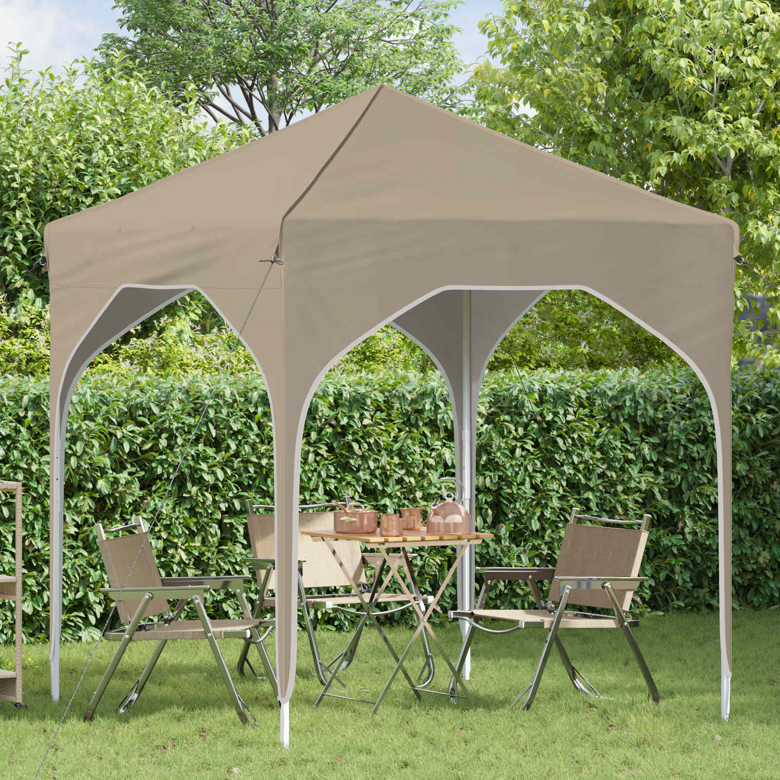 Tenda per feste a pop-up 194 x 194 x 245 cm Crema