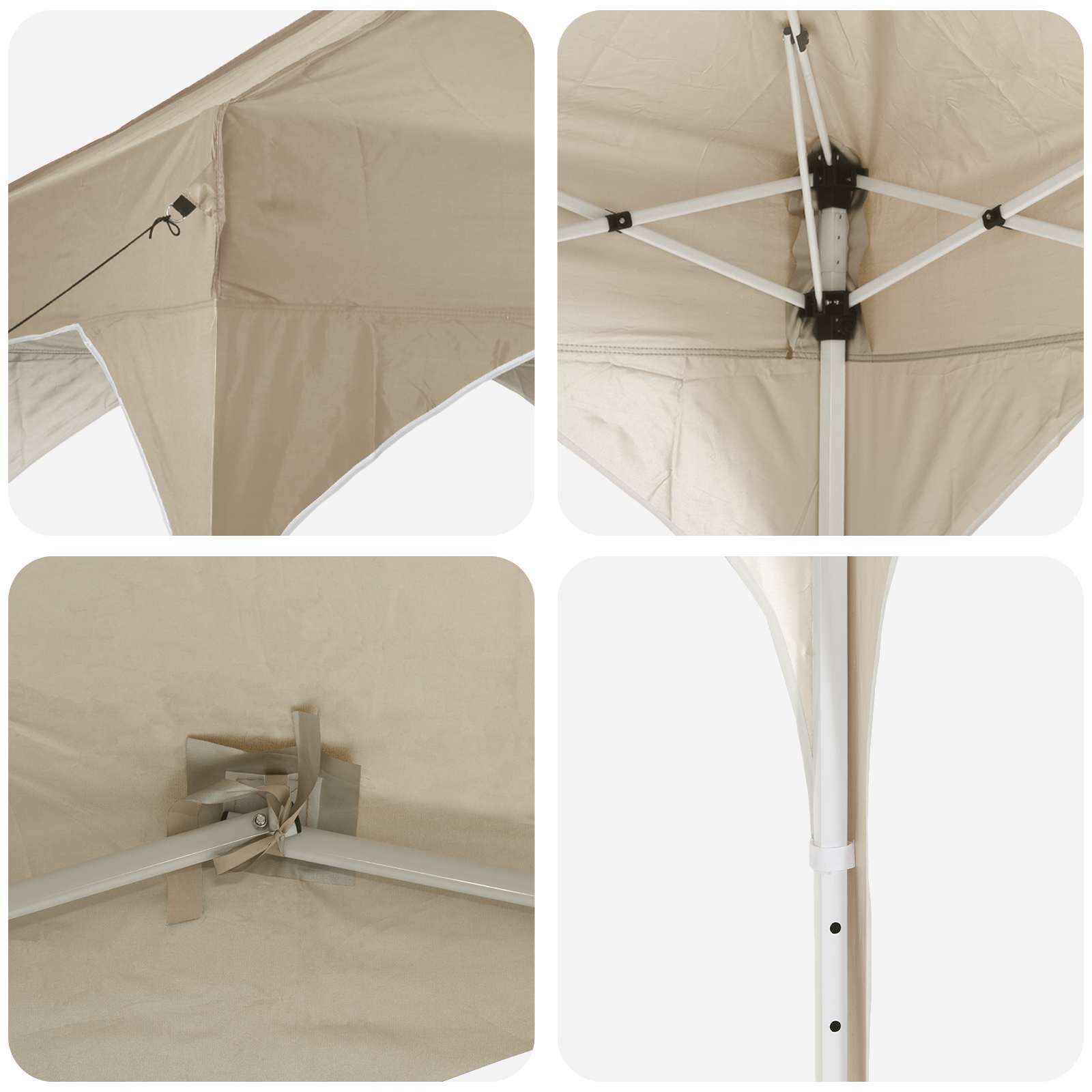 Tenda per feste a pop-up 194 x 194 x 245 cm Crema