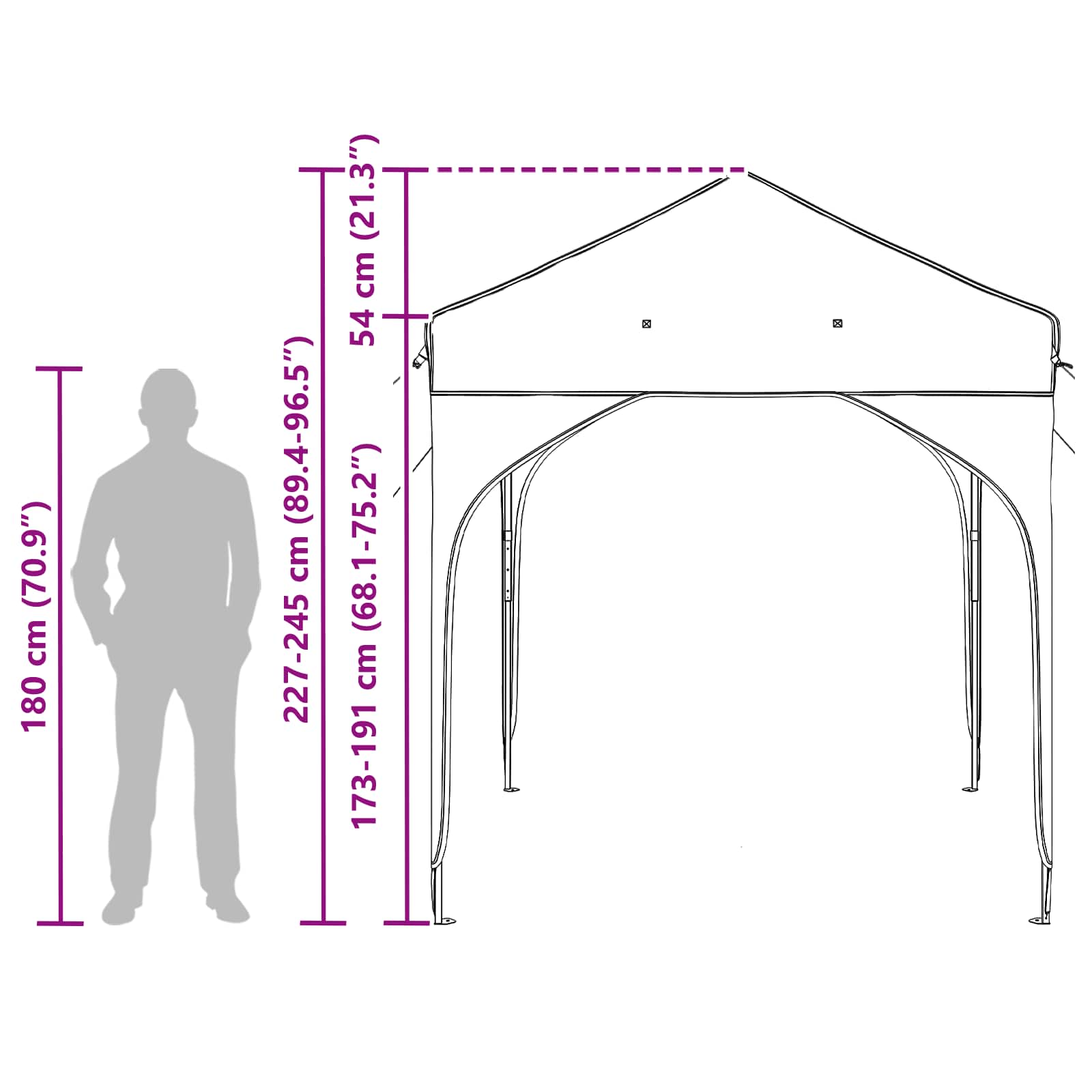 Tenda per feste a pop-up 194 x 194 x 245 cm Beige