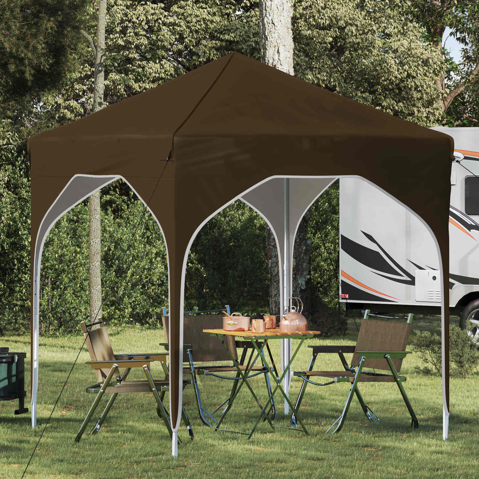Tenda per feste a pop-up 194 x 194 x 245 cm Tortora