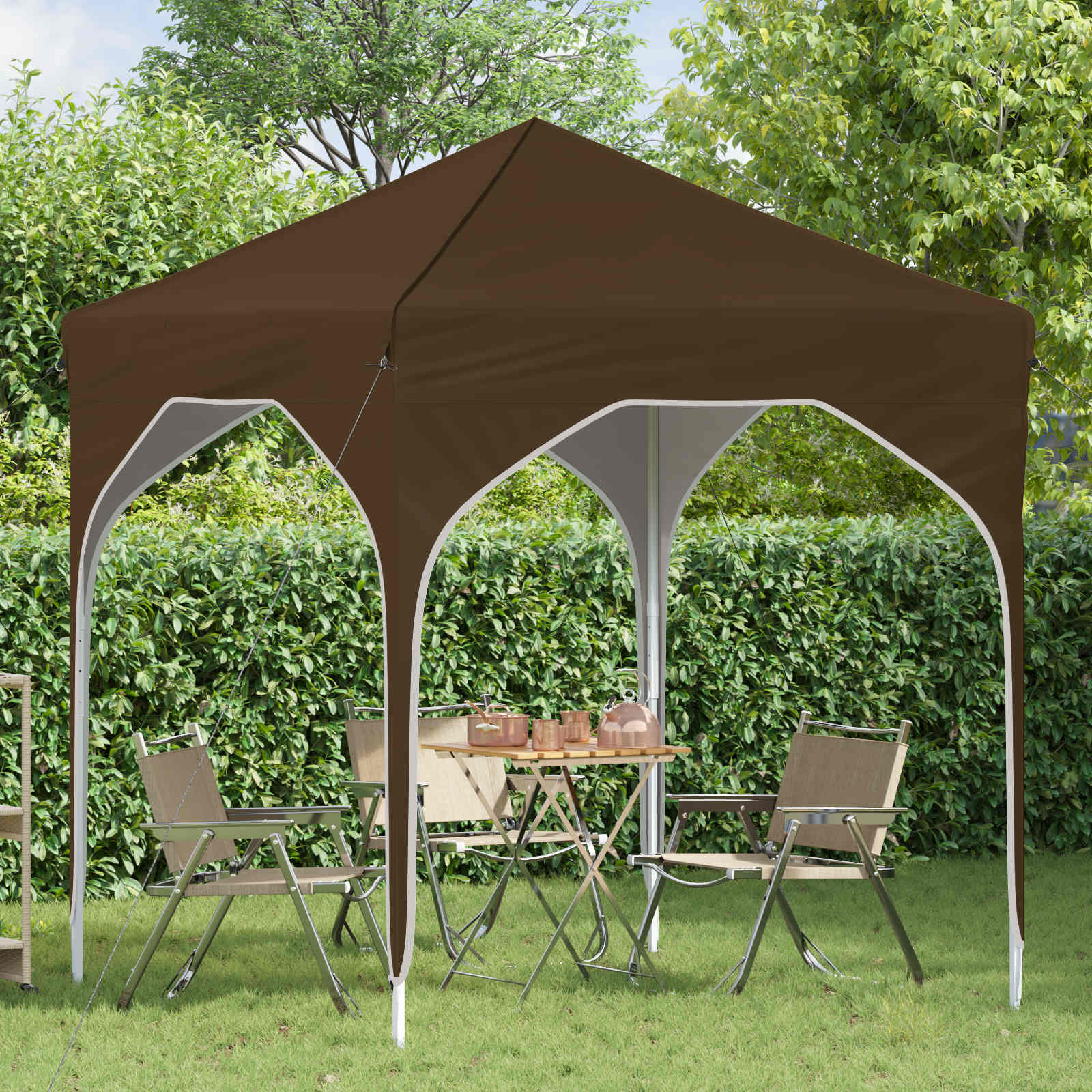 Tenda per feste a pop-up 194 x 194 x 245 cm Tortora
