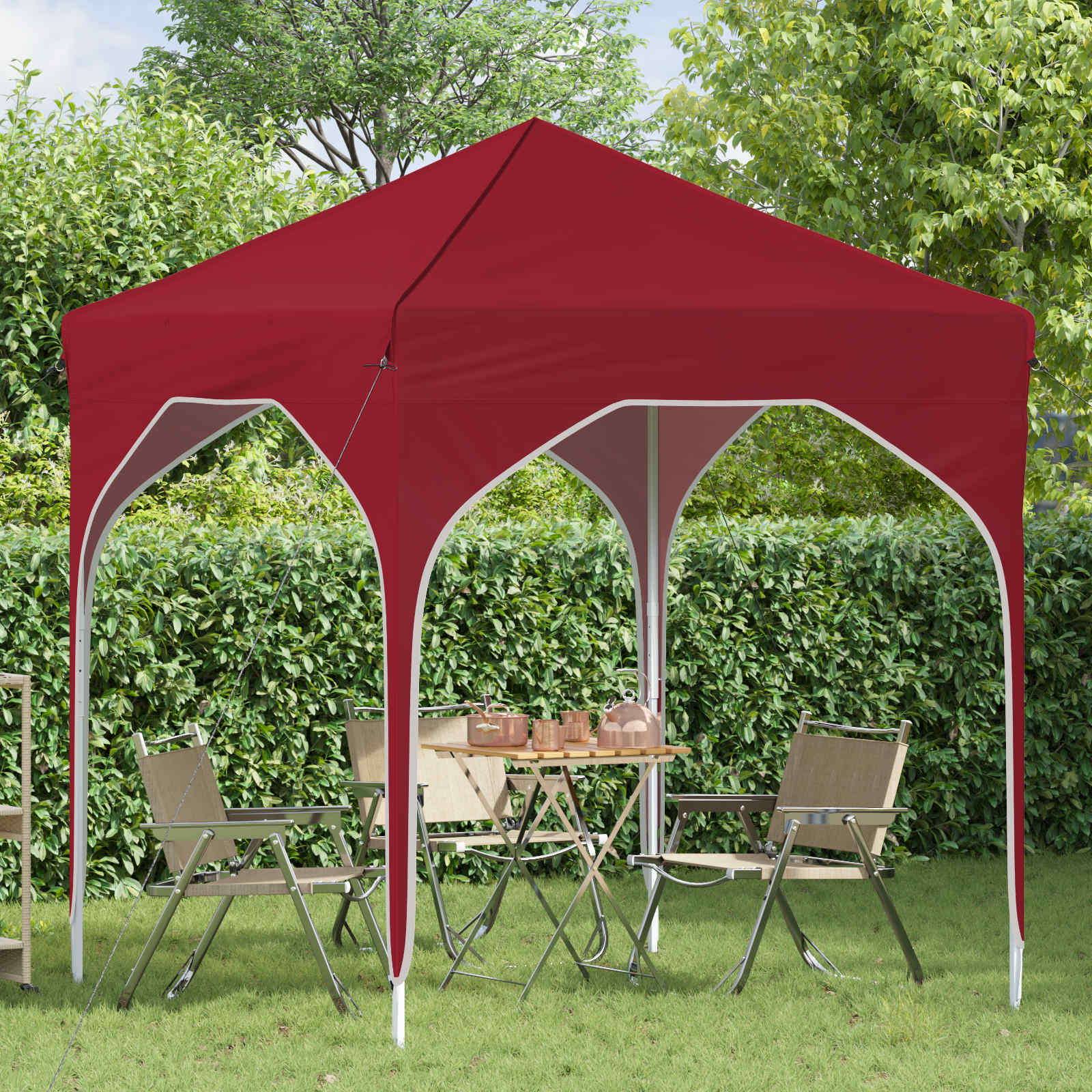 Tenda per feste a pop-up 194 x 194 x 245 cm Borgogna