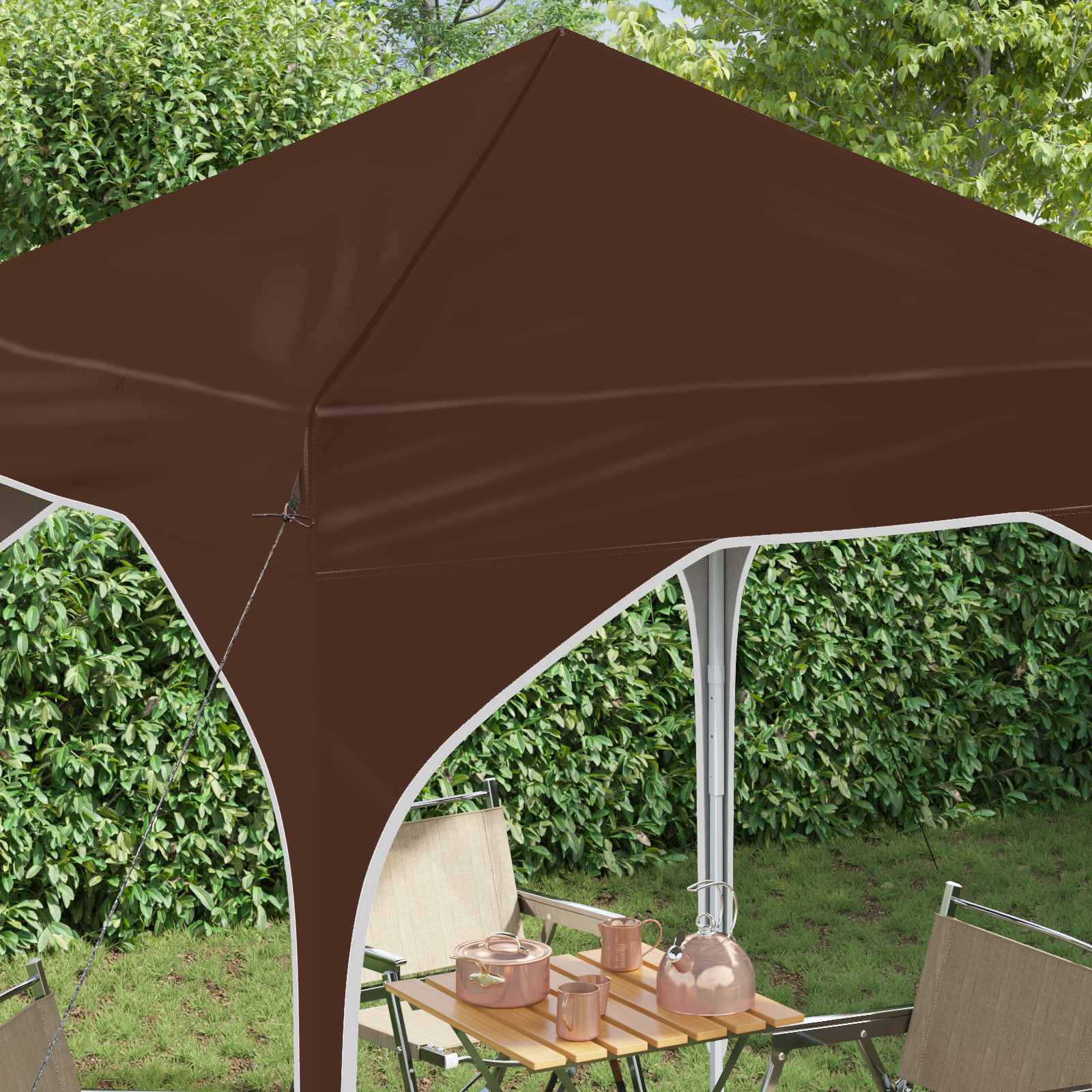 Tenda per feste a pop-up 194 x 194 x 245 cm Marrone