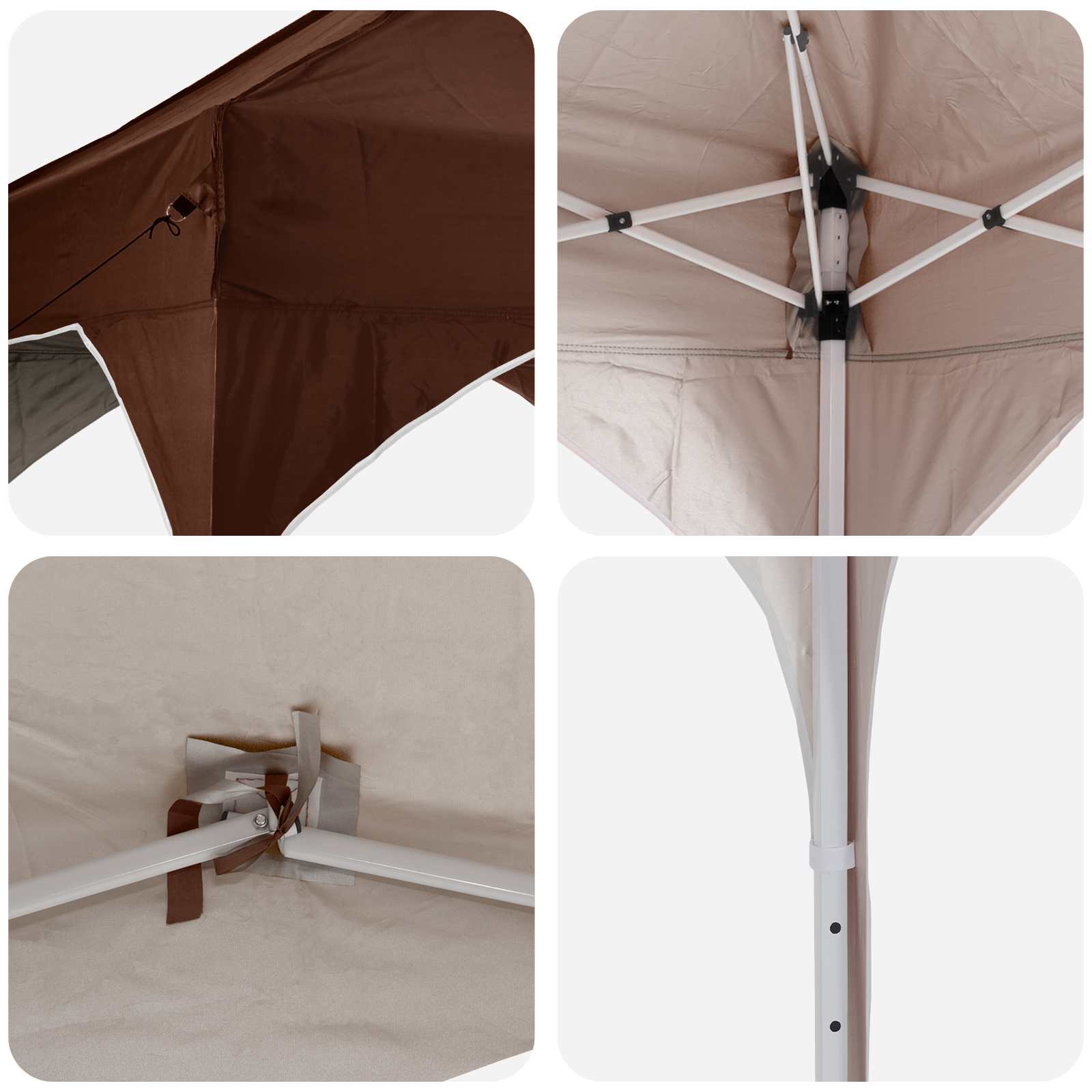 Tenda per feste a pop-up 194 x 194 x 245 cm Marrone