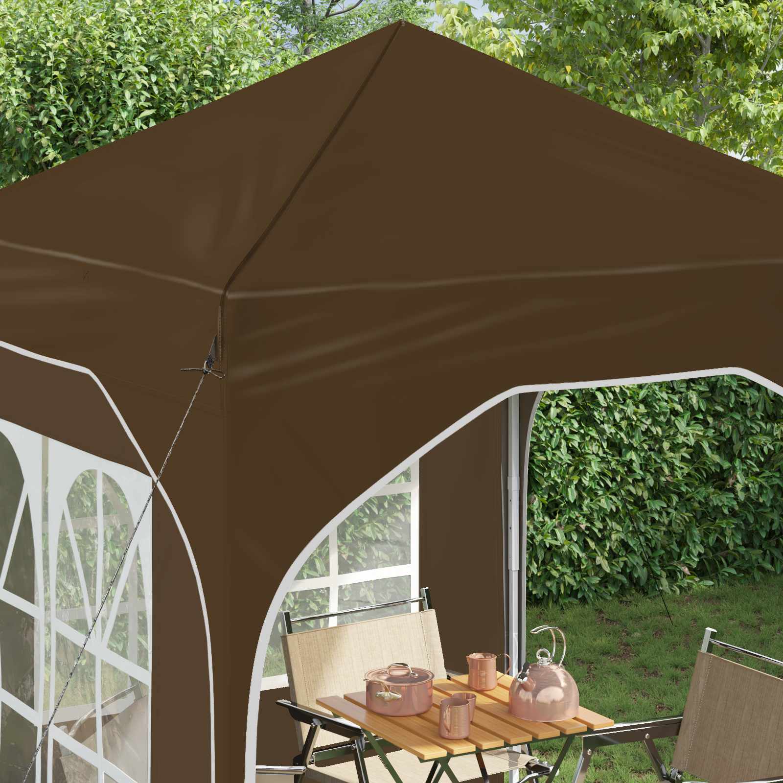 Tenda per feste a pop-up 192 x 192 x 245 cm Tortora