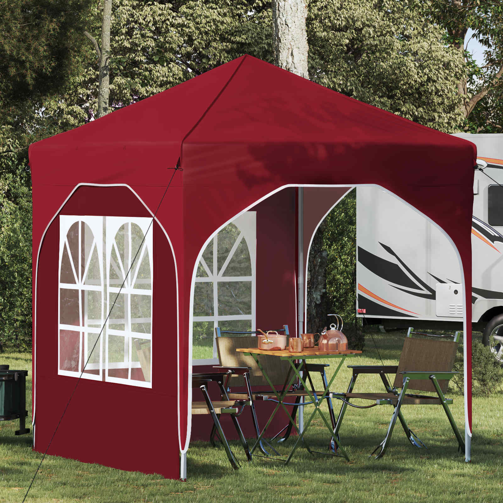 Tenda per feste a pop-up 192 x 192 x 245 cm Borgogna