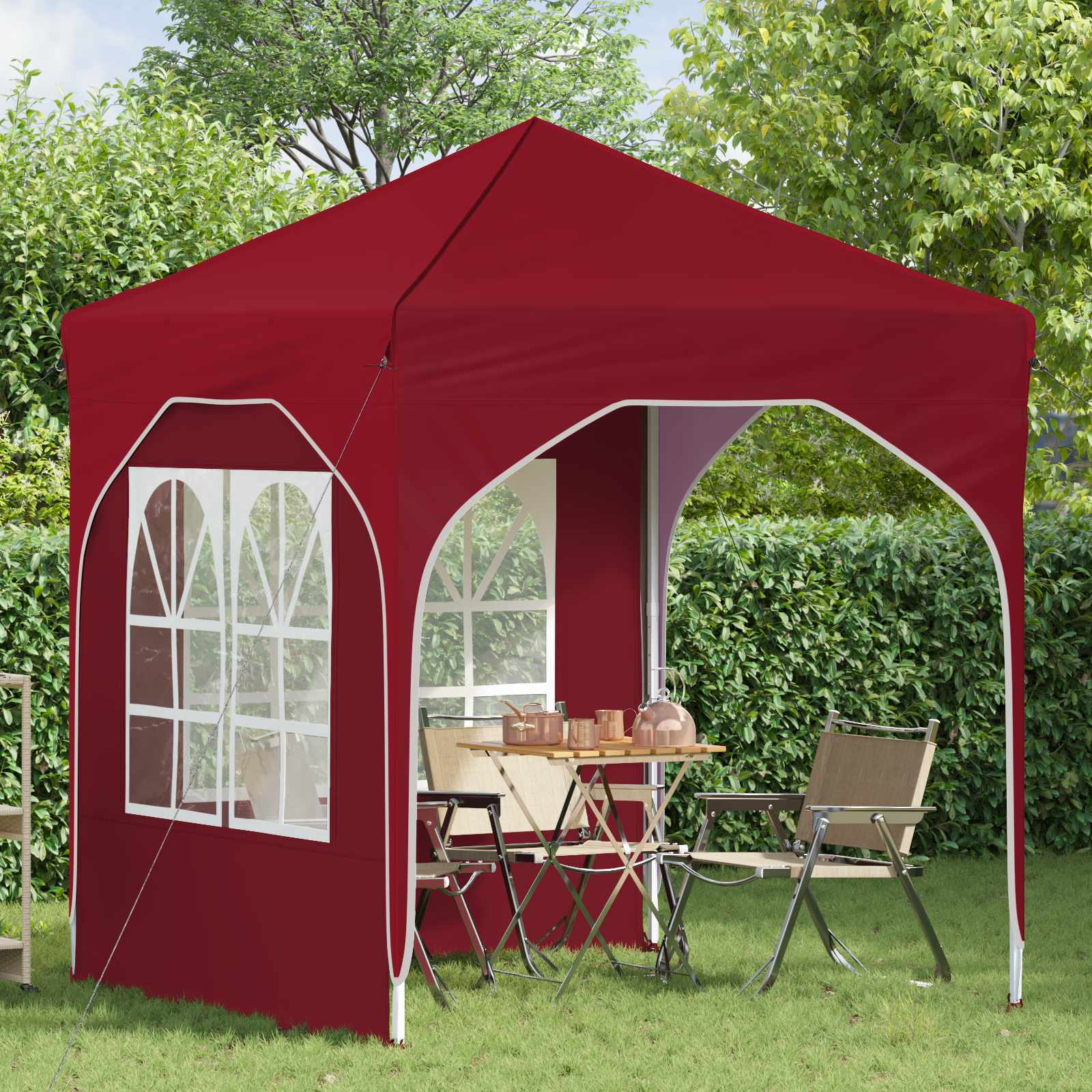 Tenda per feste a pop-up 192 x 192 x 245 cm Borgogna