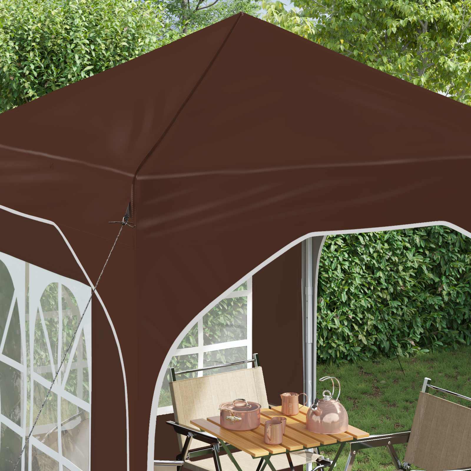 Tenda per feste a pop-up 192 x 192 x 245 cm Marrone