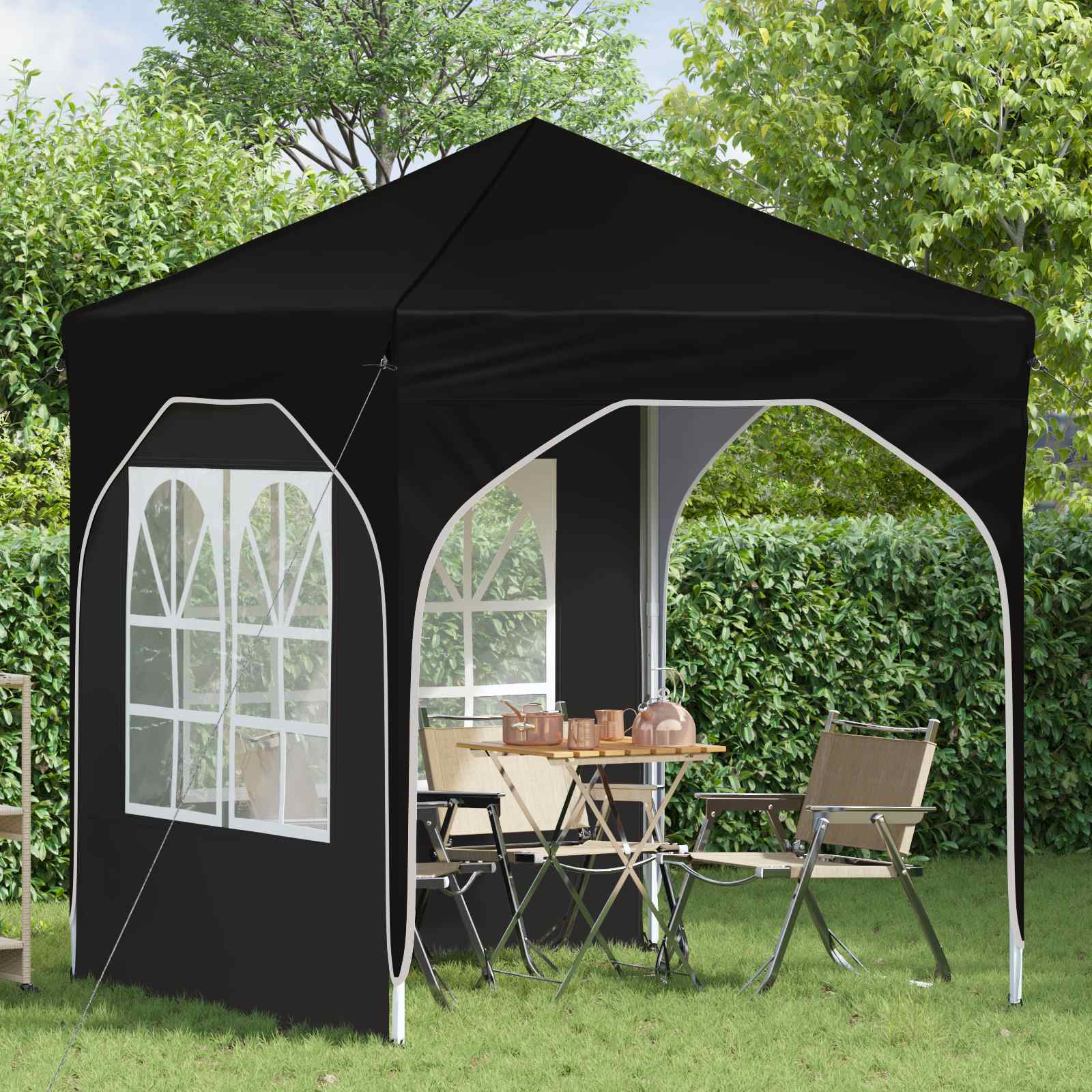 Tenda per feste a pop-up 192 x 192 x 245 cm Nero