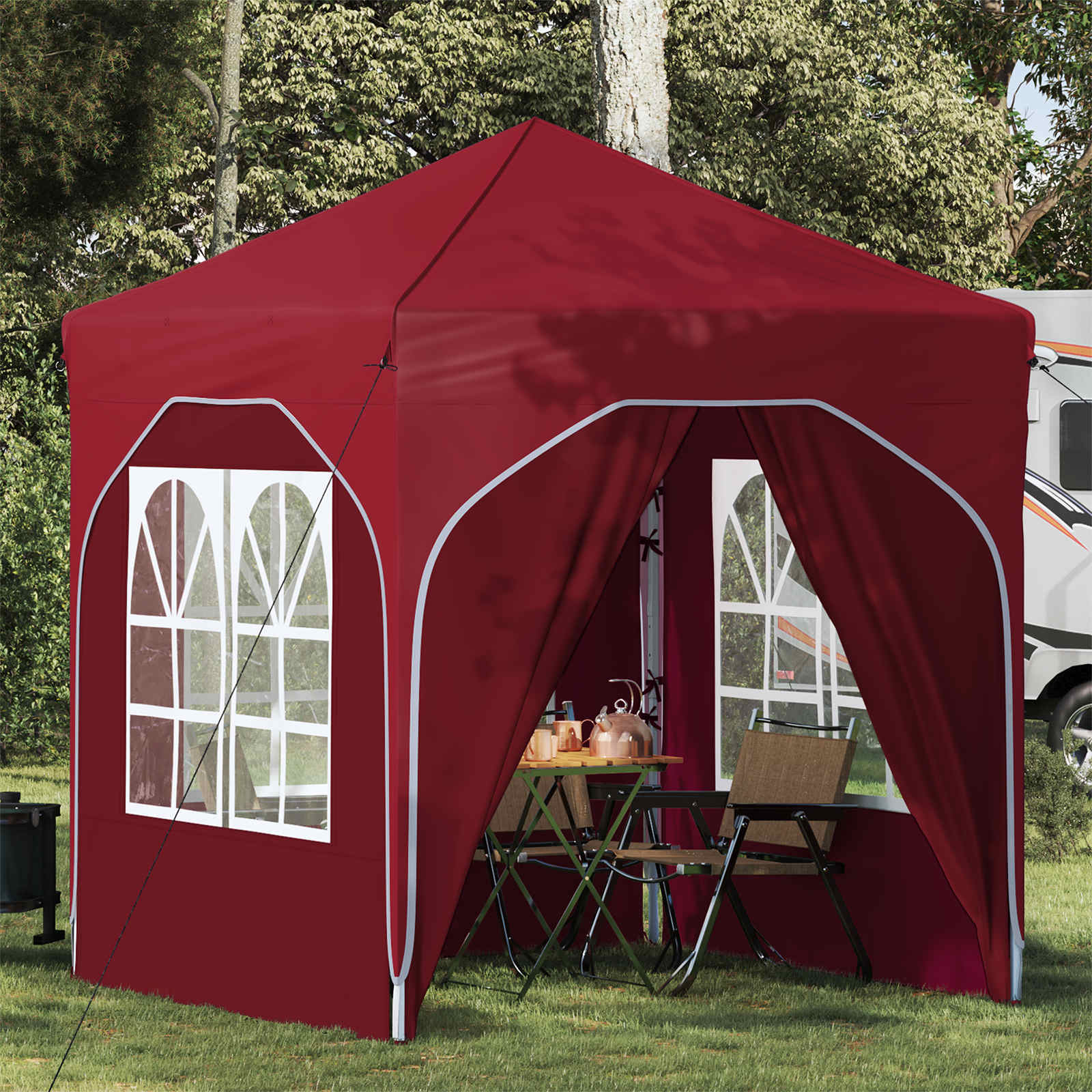 Tenda per feste a pop-up 192 x 192 x 245 cm Borgogna