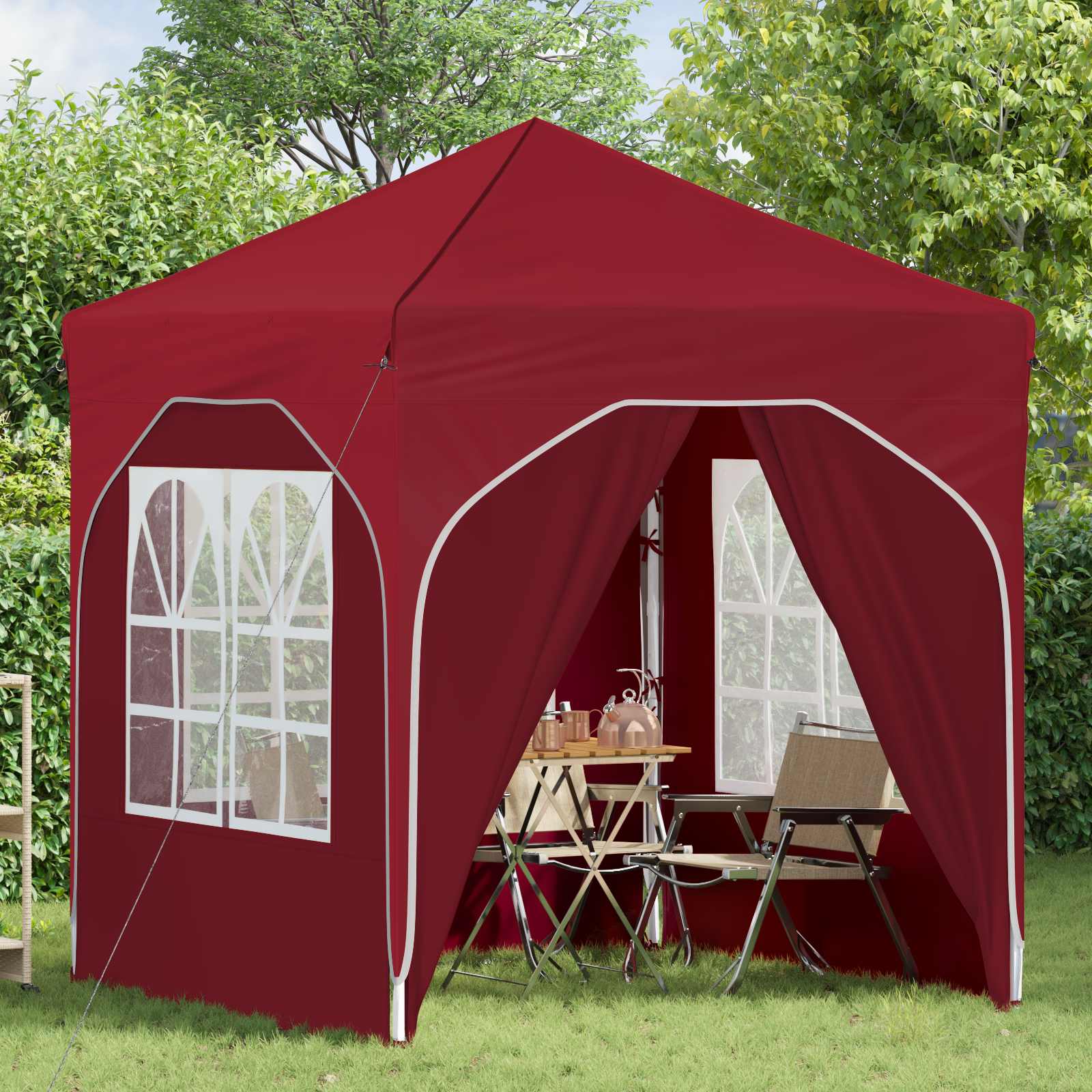 Tenda per feste a pop-up 192 x 192 x 245 cm Borgogna
