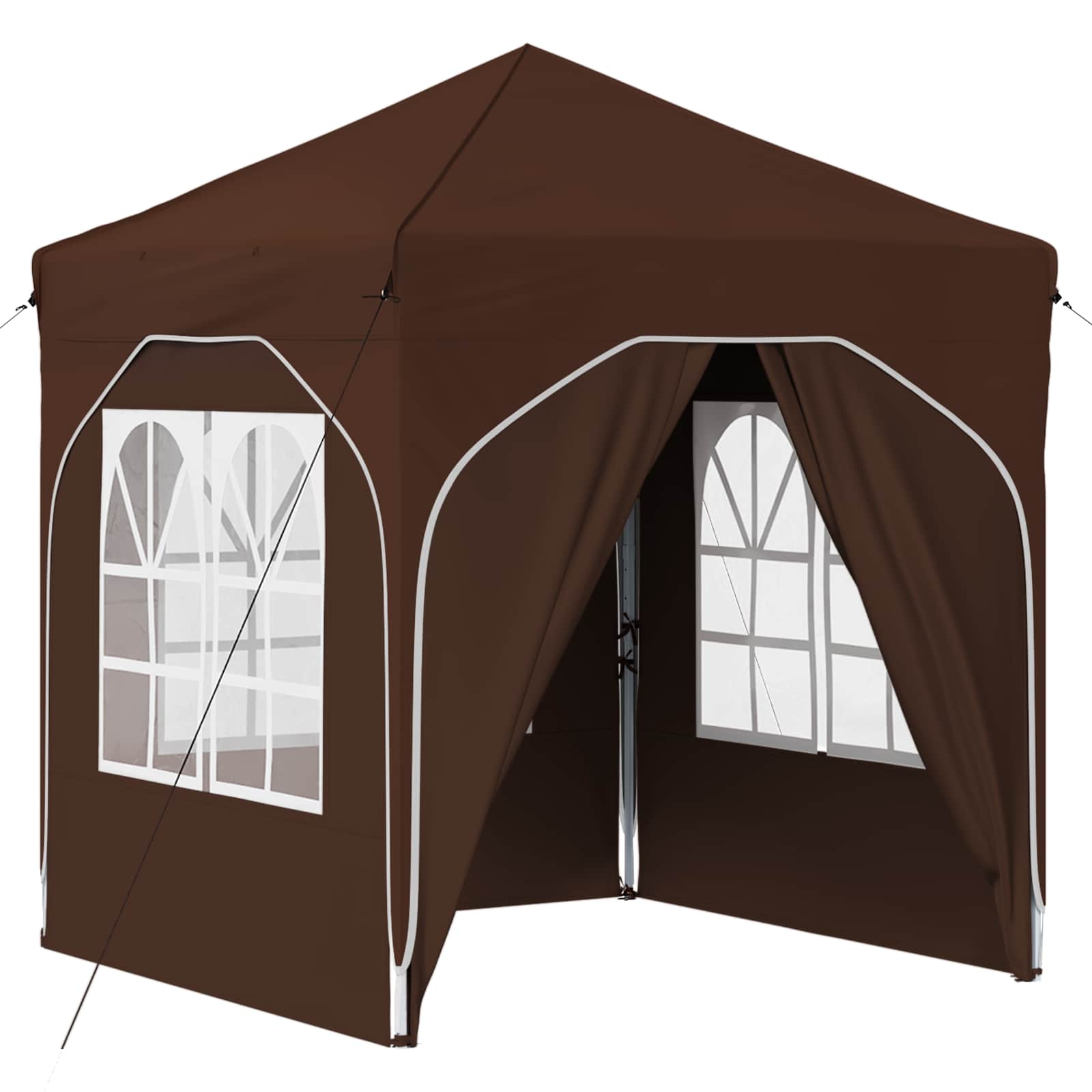 Tenda per feste a pop-up 192 x 192 x 245 cm Marrone