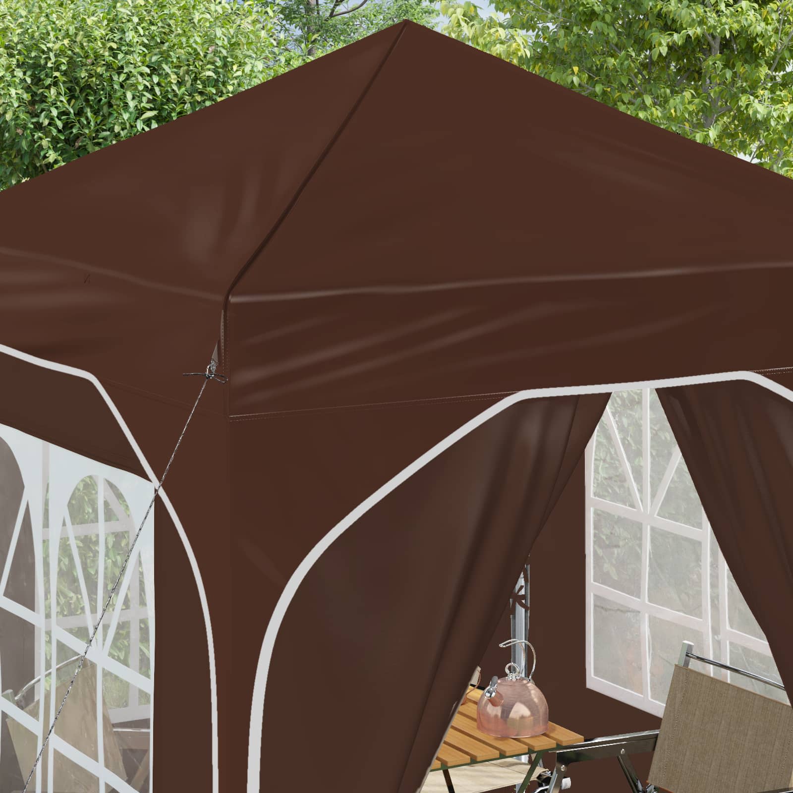 Tenda per feste a pop-up 192 x 192 x 245 cm Marrone