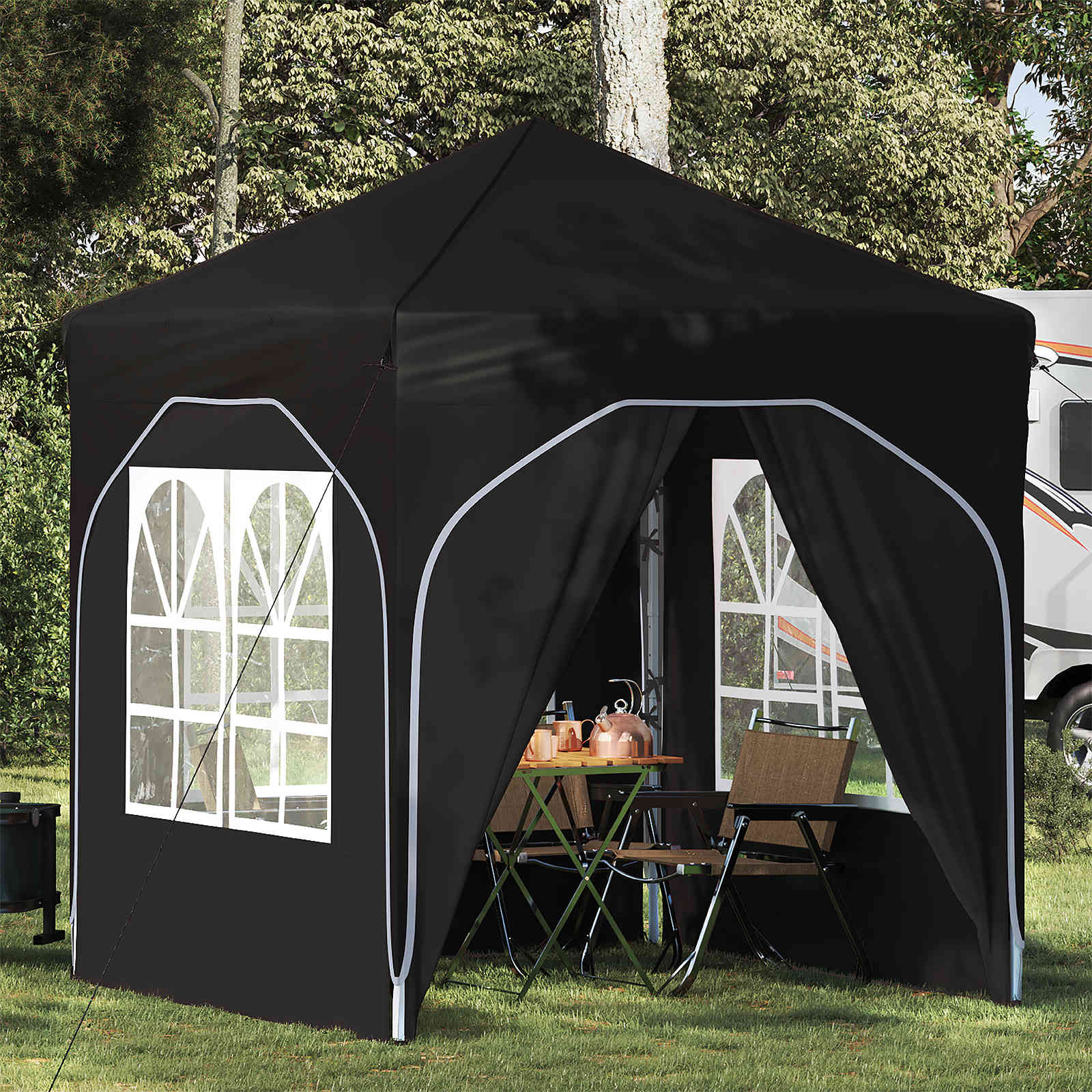 Tenda per feste a pop-up 192 x 192 x 245 cm Nero