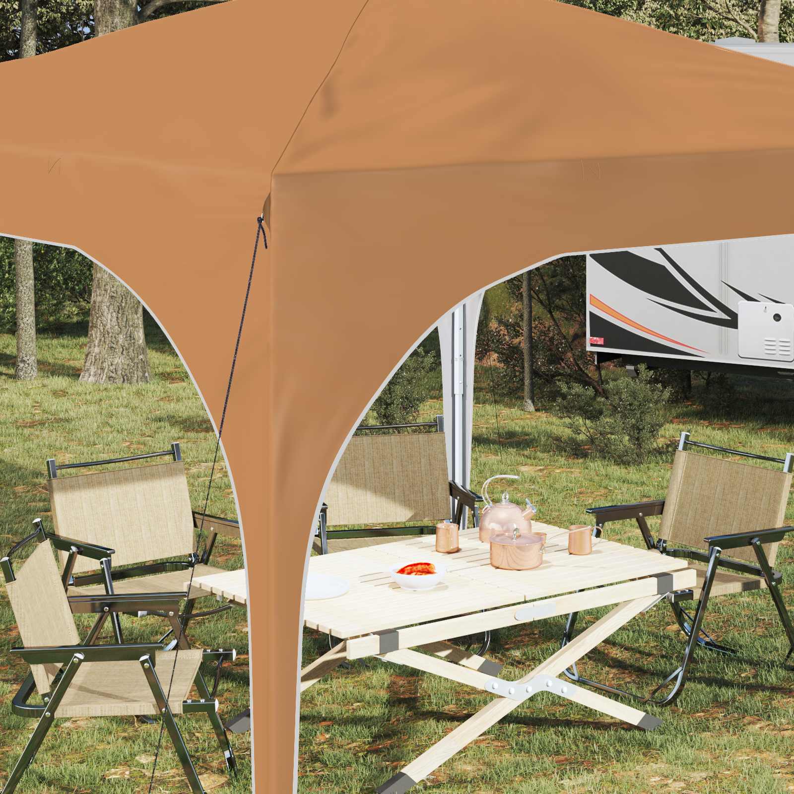 Tenda per feste a pop-up 290 x 290 x 245 cm Beige