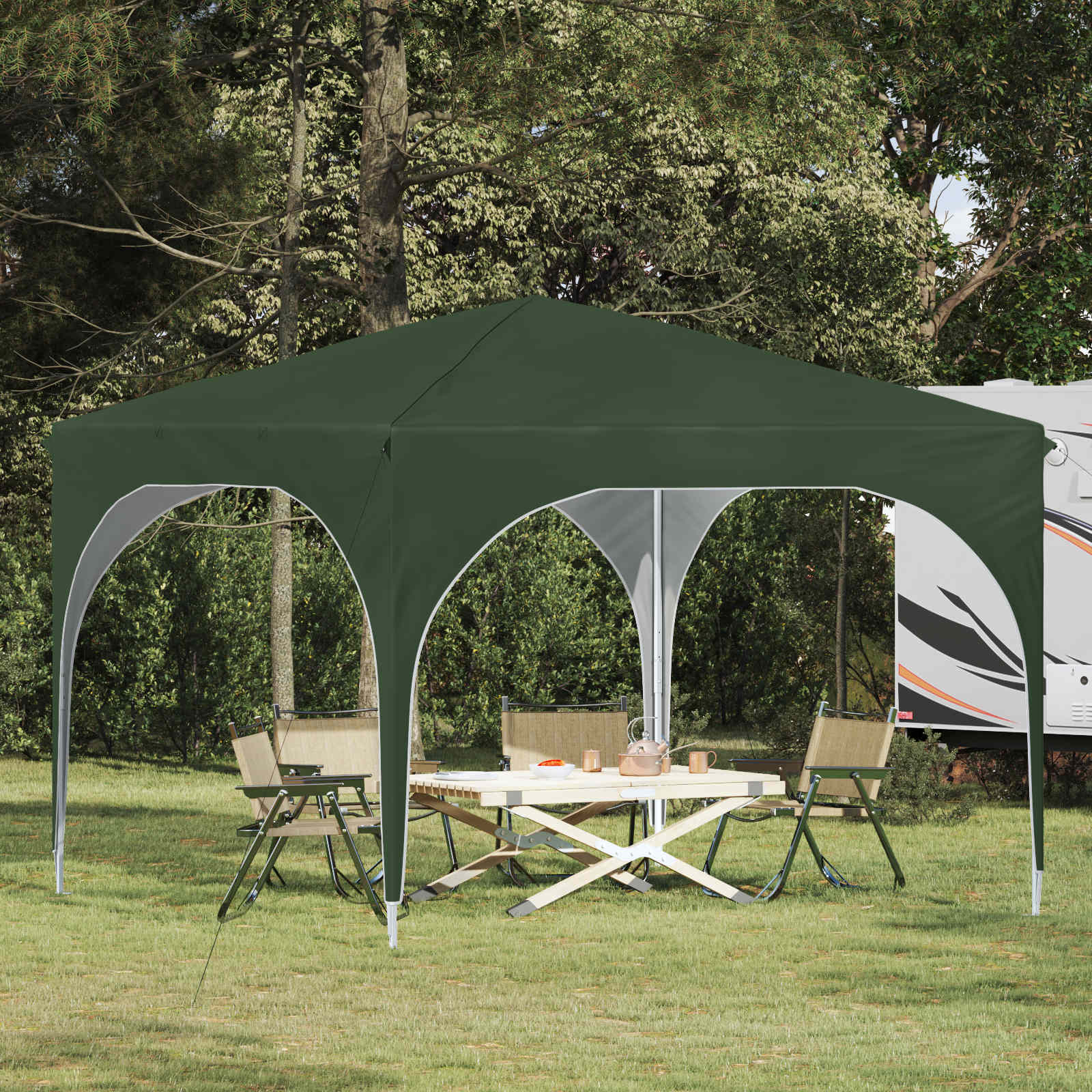 Tenda per feste a pop-up 290 x 290 x 245 cm Verde
