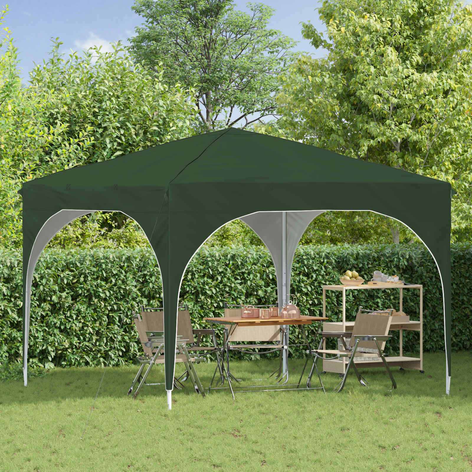 Tenda per feste a pop-up 290 x 290 x 245 cm Verde