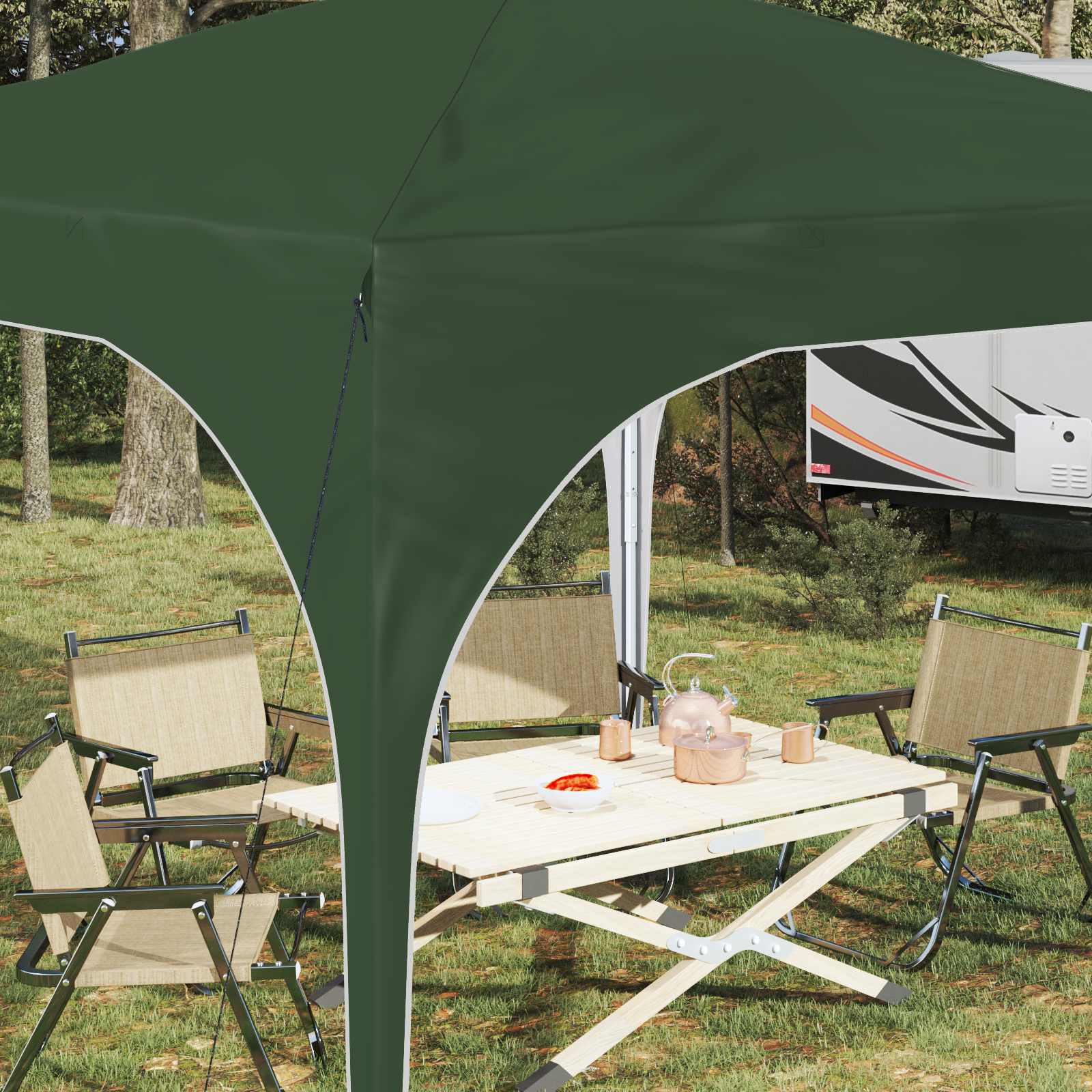 Tenda per feste a pop-up 290 x 290 x 245 cm Verde