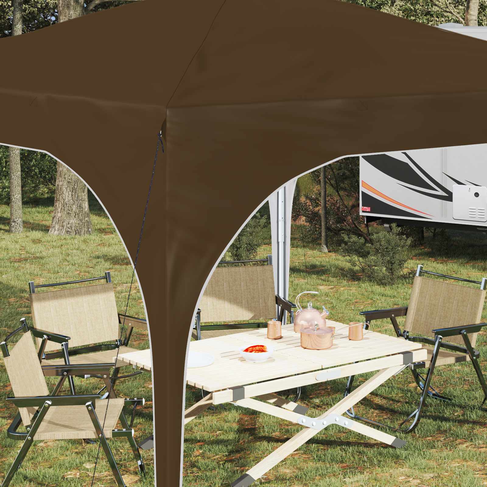 Tenda per feste a pop-up 290 x 290 x 245 cm Tortora