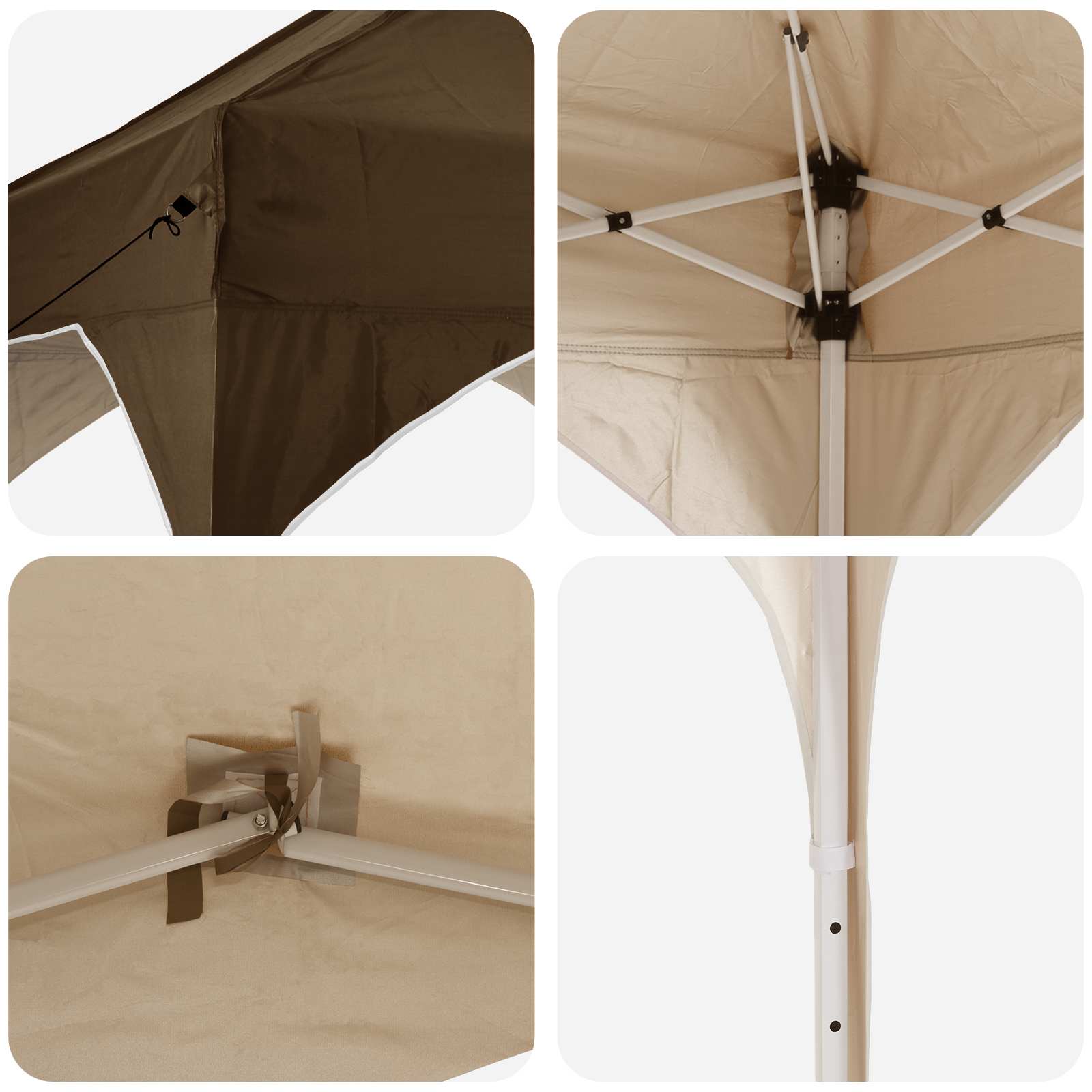Tenda per feste a pop-up 290 x 290 x 245 cm Tortora
