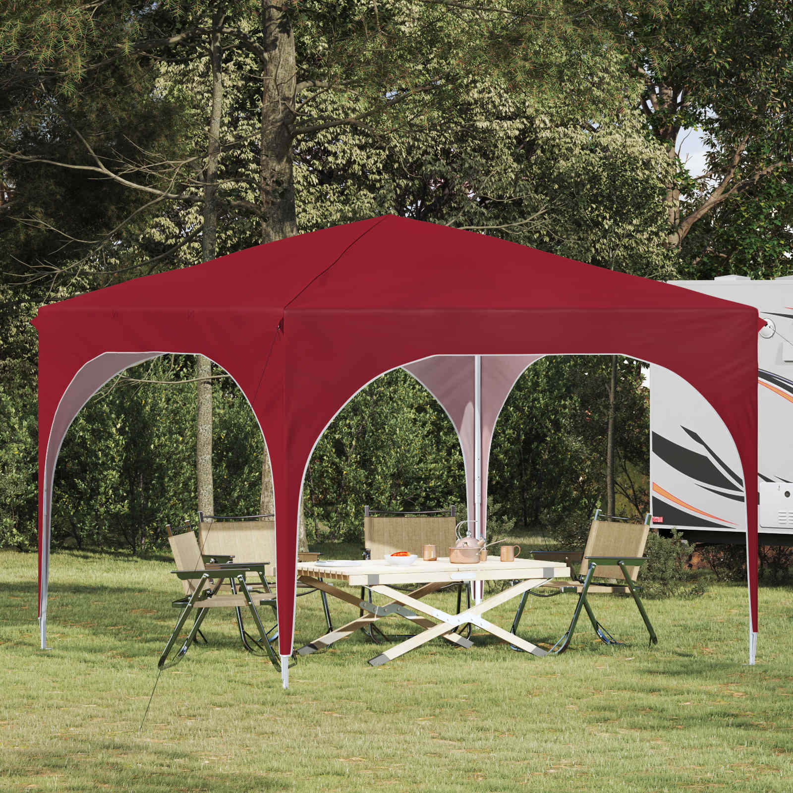 Tenda per feste a pop-up 290 x 290 x 245 cm Borgogna