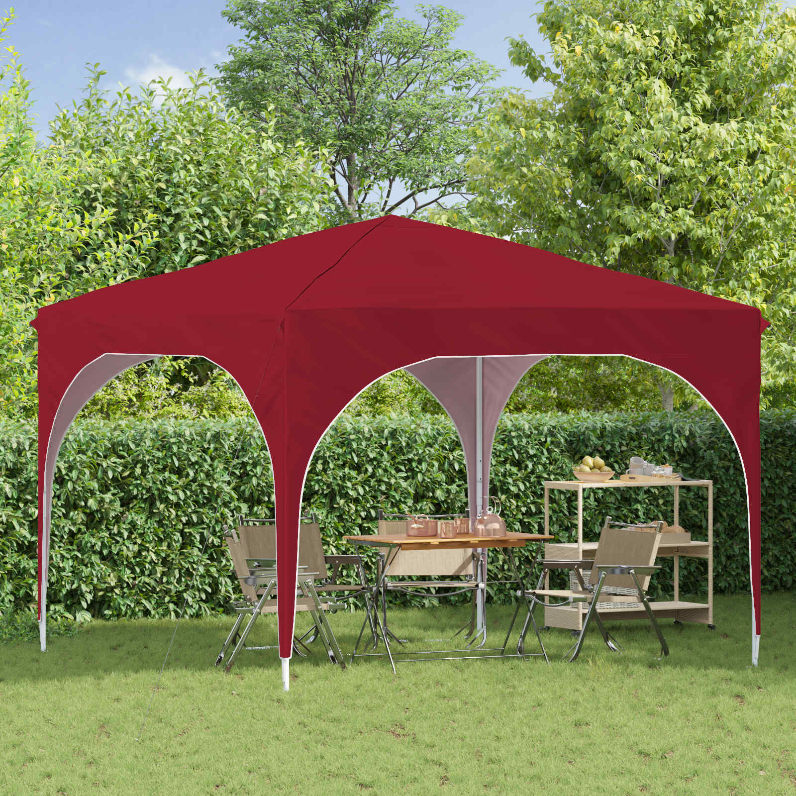 Tenda per feste a pop-up 290 x 290 x 245 cm Borgogna