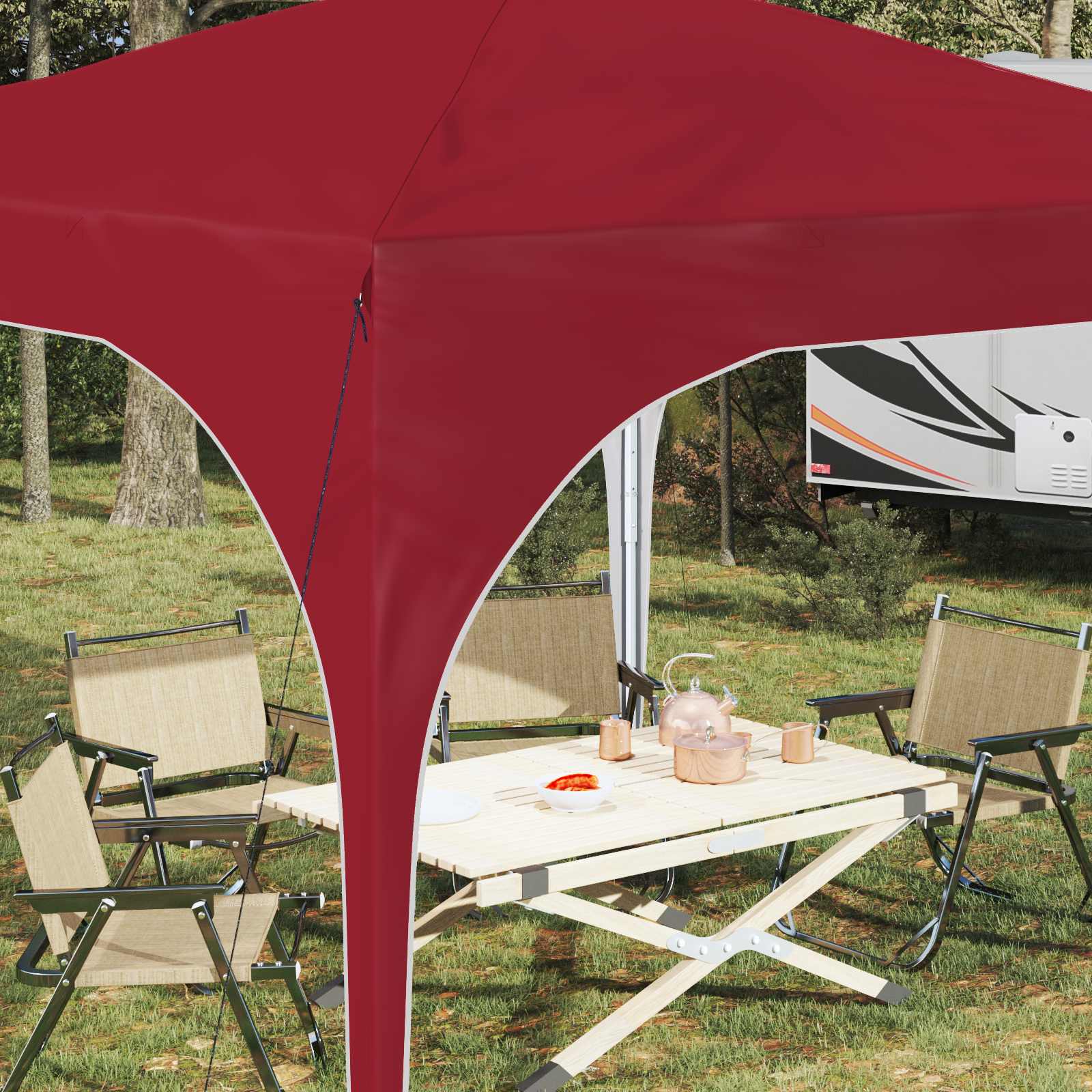 Tenda per feste a pop-up 290 x 290 x 245 cm Borgogna