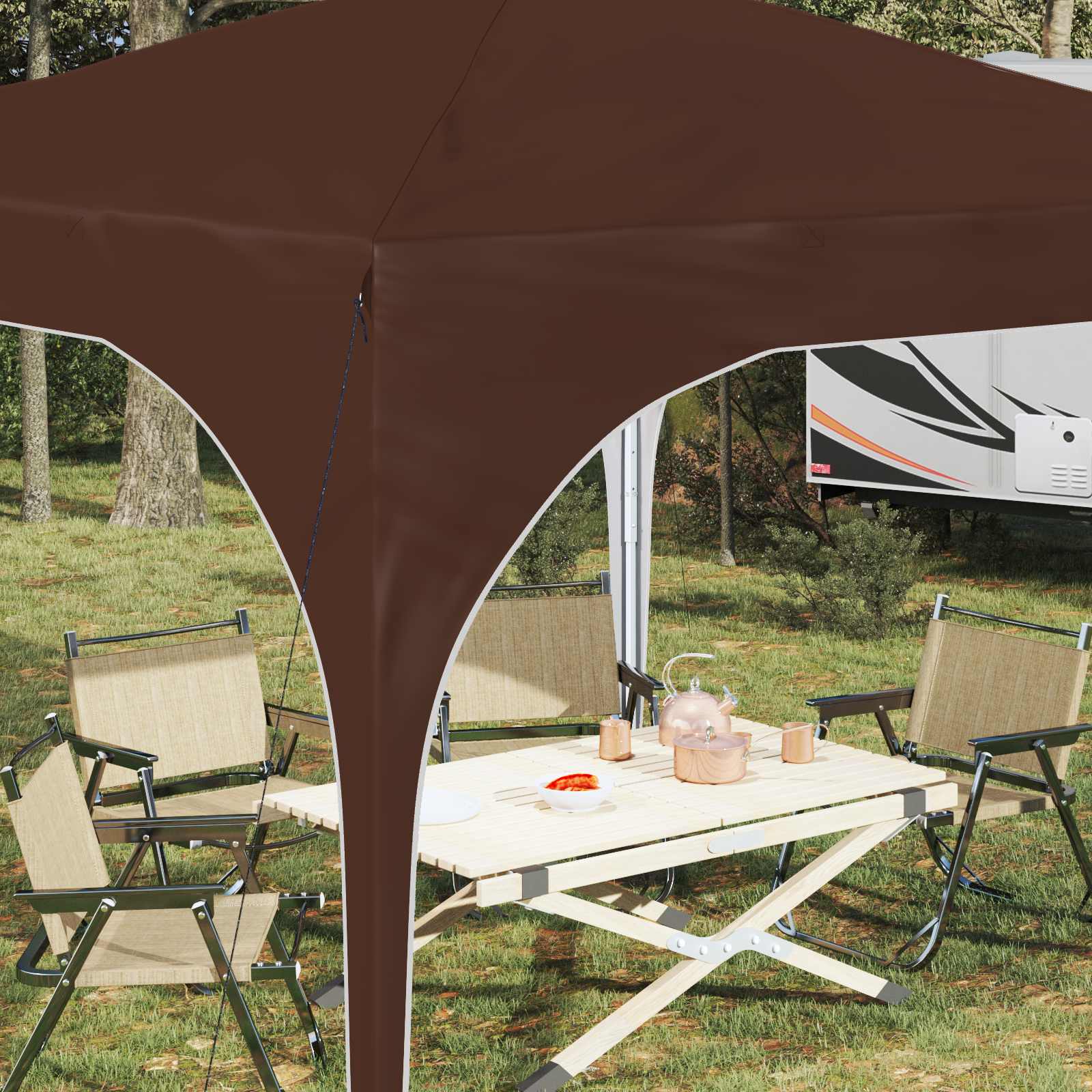Tenda per feste a pop-up 290 x 290 x 245 cm Marrone