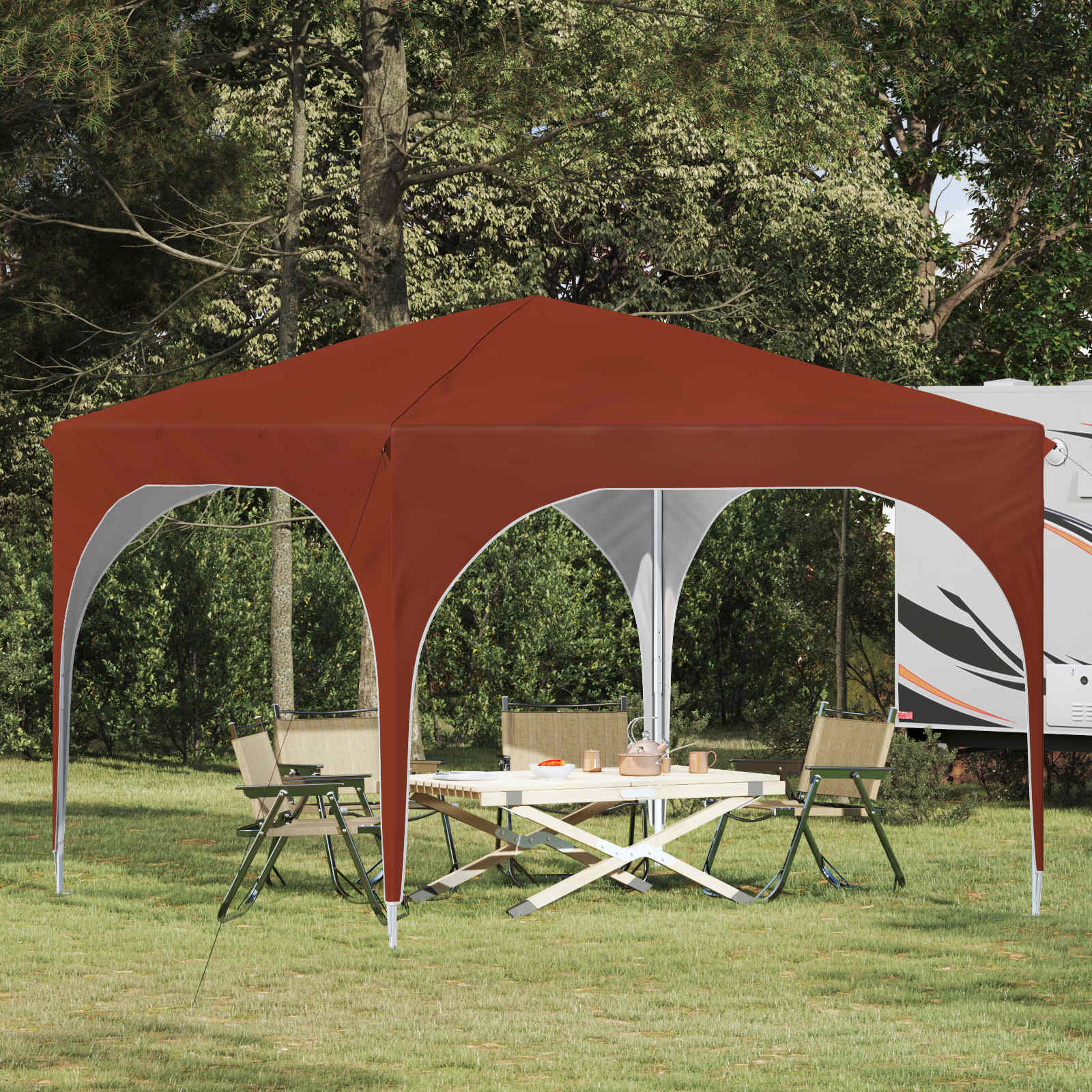 Tenda per feste a pop-up 290 x 290 x 245 cm Terracotta