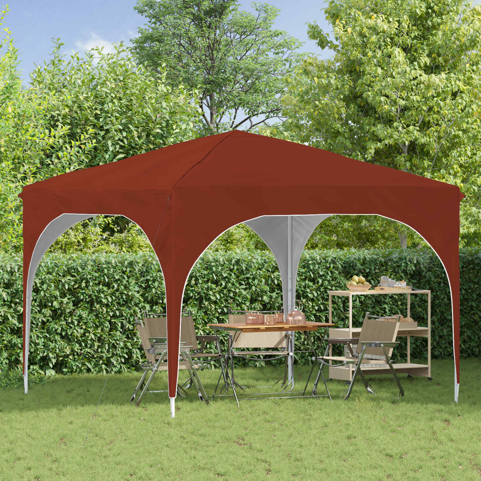 Tenda per feste a pop-up 290 x 290 x 245 cm Terracotta