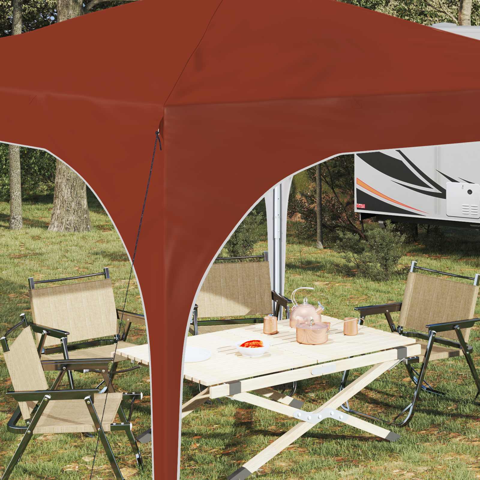 Tenda per feste a pop-up 290 x 290 x 245 cm Terracotta
