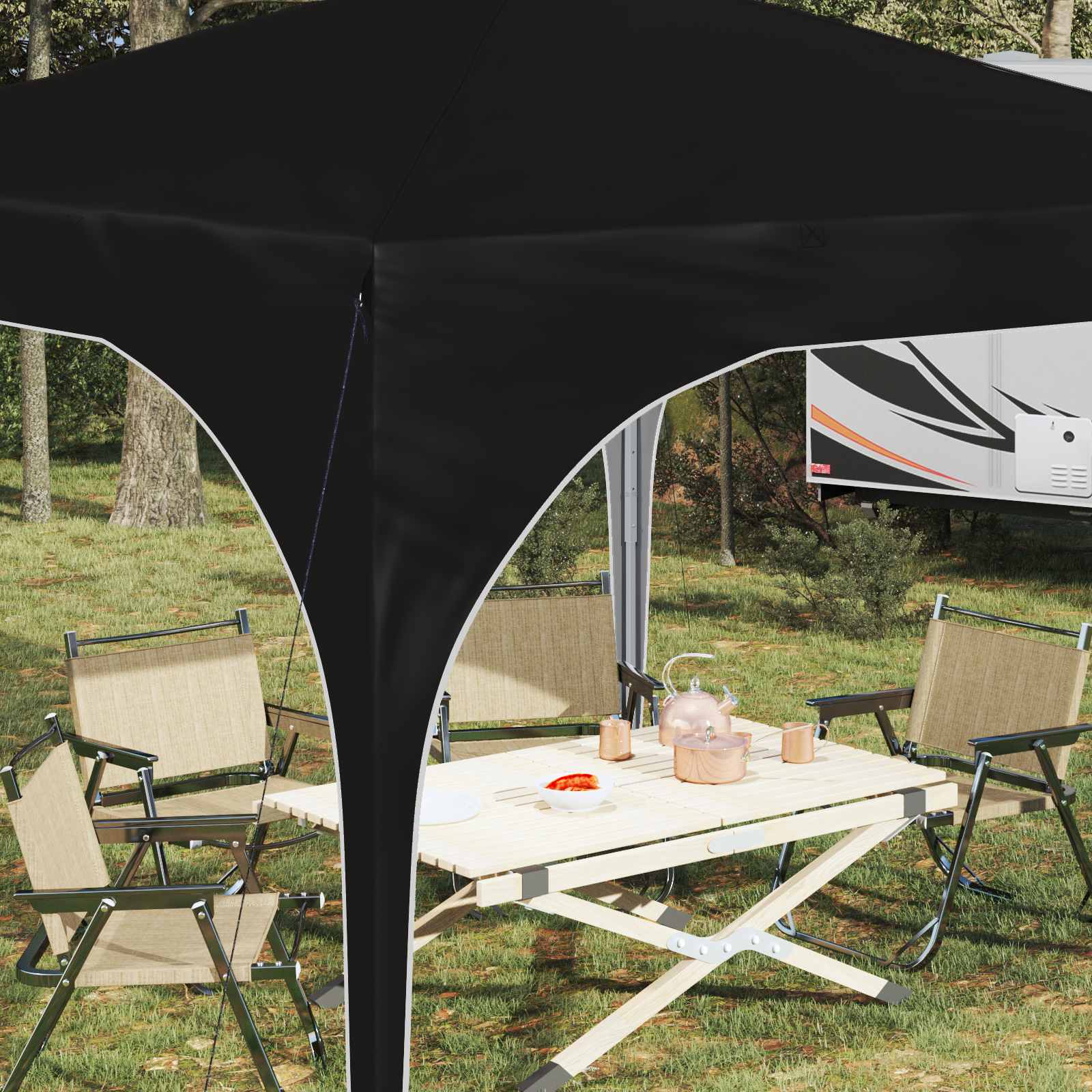 Tenda per feste a pop-up 290 x 290 x 245 cm Nero