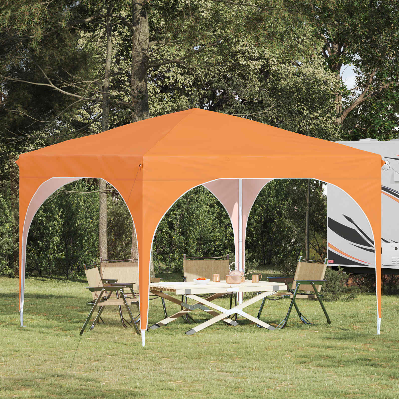 Tenda per feste a pop-up 290 x 290 x 245 cm Arancione
