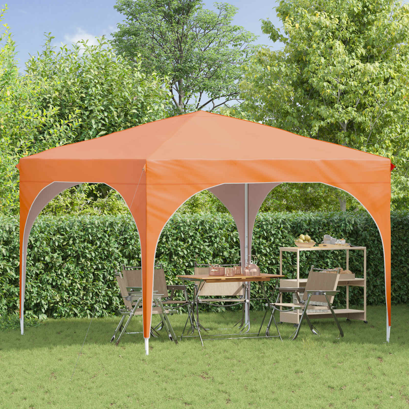 Tenda per feste a pop-up 290 x 290 x 245 cm Arancione