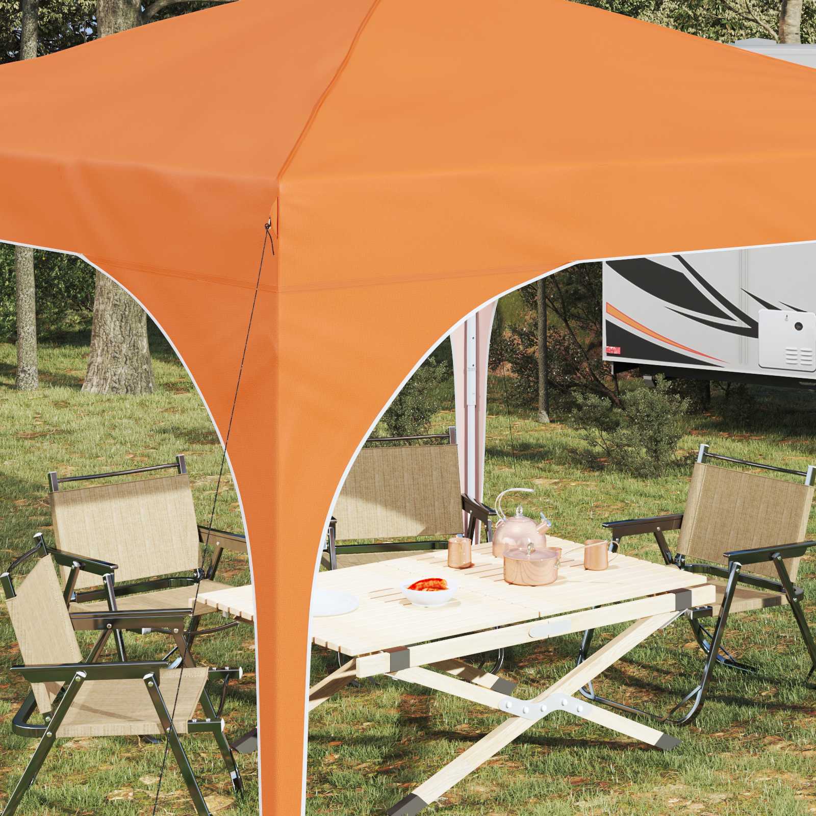 Tenda per feste a pop-up 290 x 290 x 245 cm Arancione