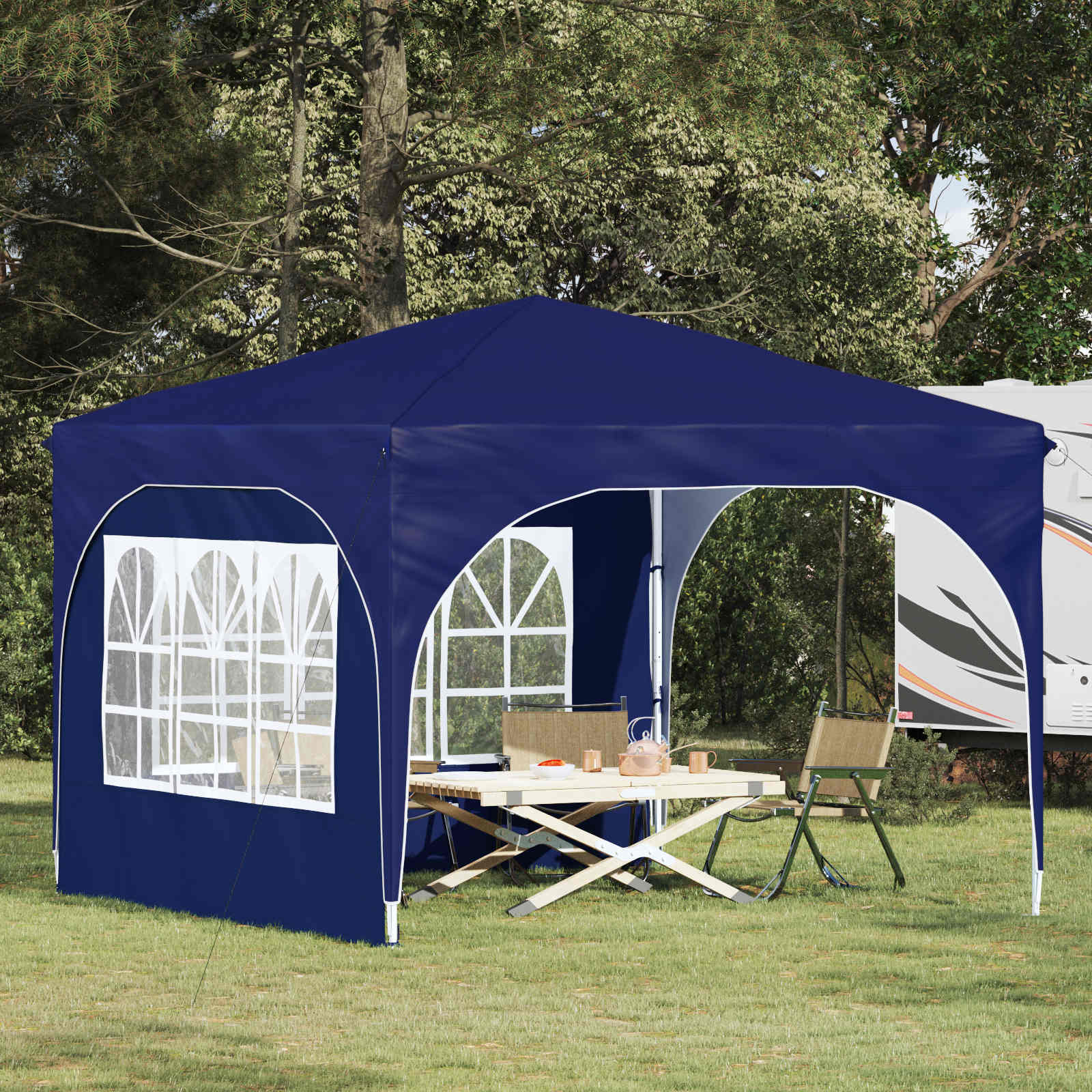 Tenda per feste a pop-up 290 x 290 x 245 cm Blu