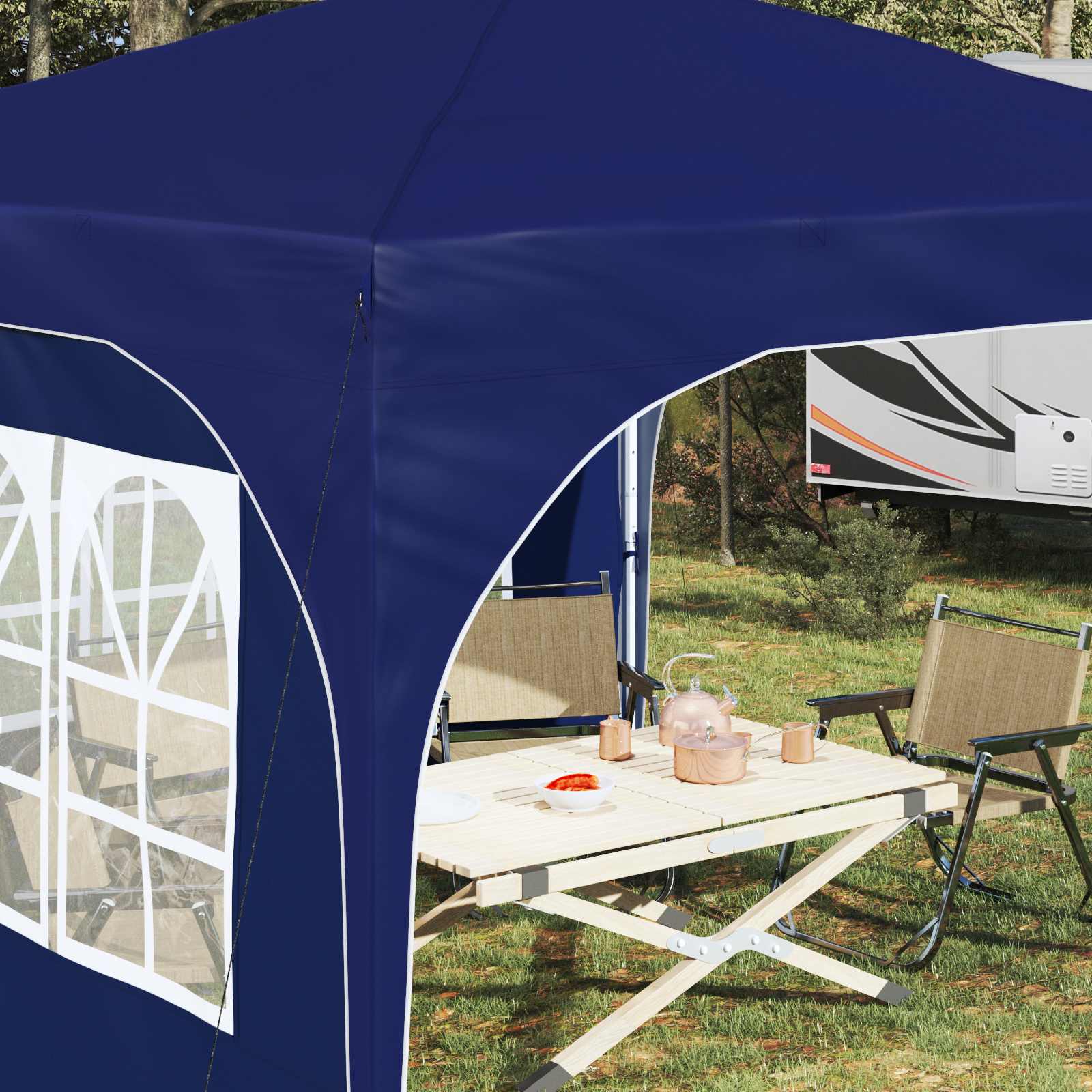 Tenda per feste a pop-up 290 x 290 x 245 cm Blu