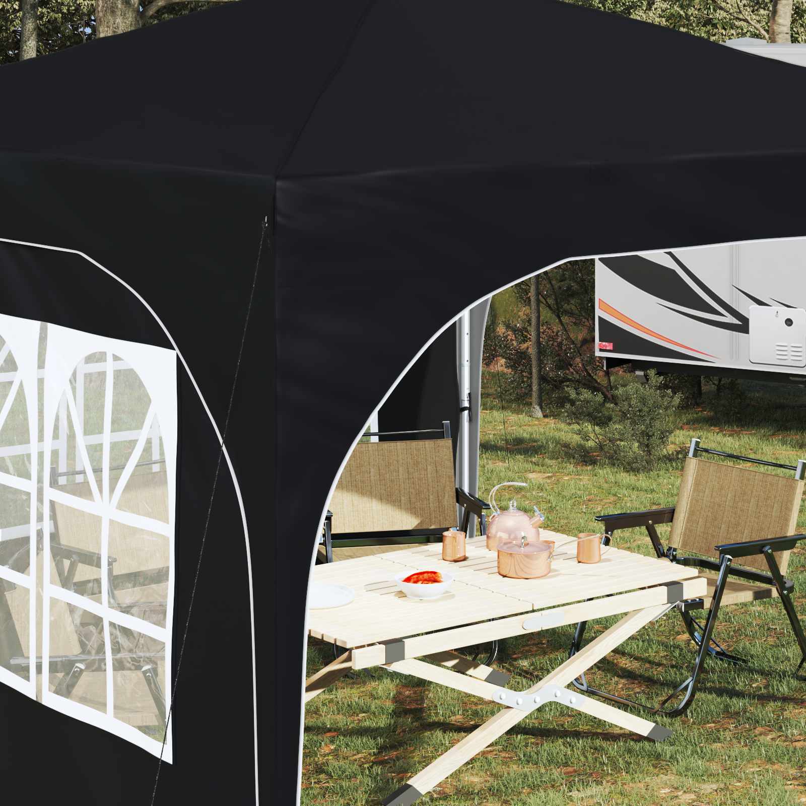 Tenda per feste a pop-up 290 x 290 x 245 cm Antracite