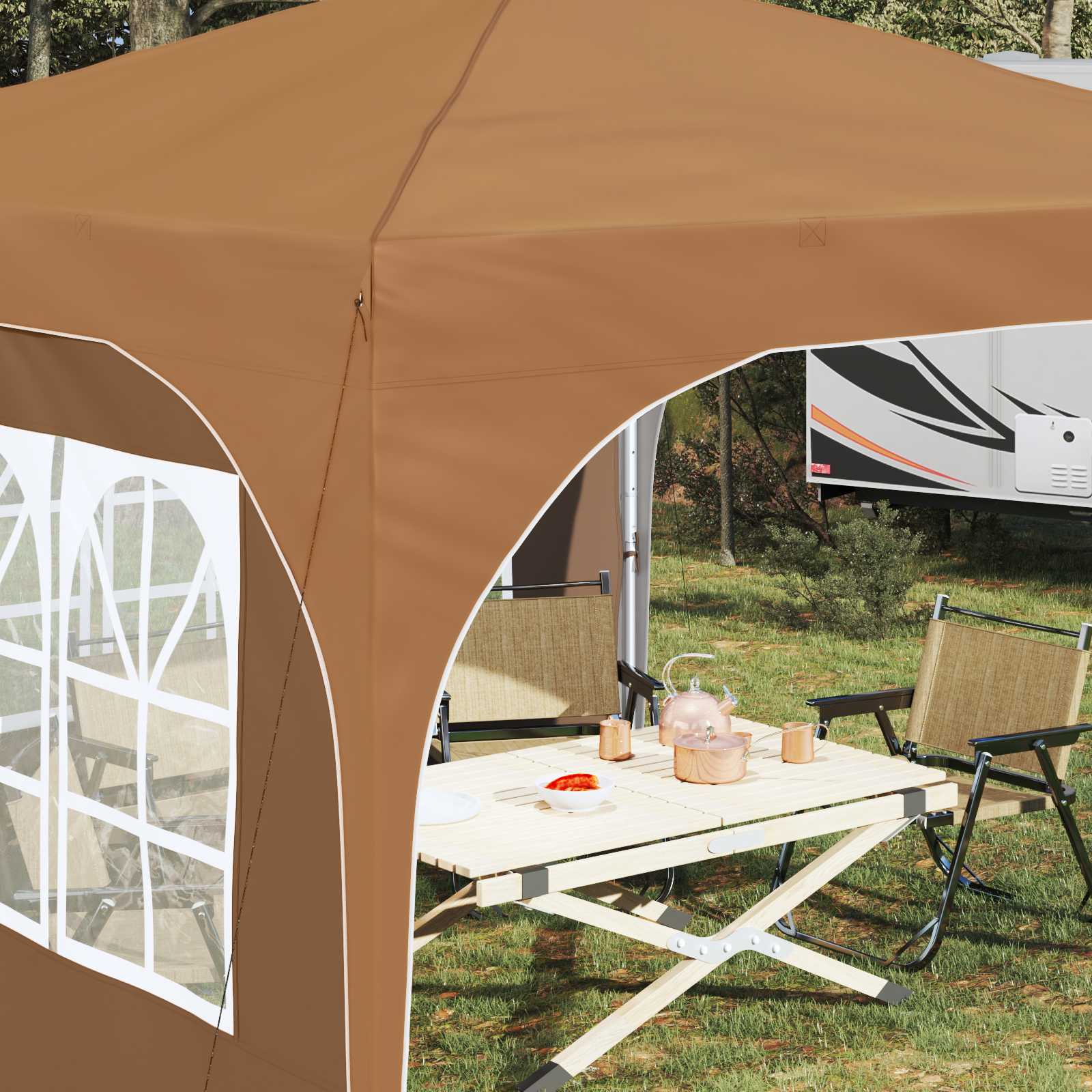 Tenda per feste a pop-up 290 x 290 x 245 cm Beige