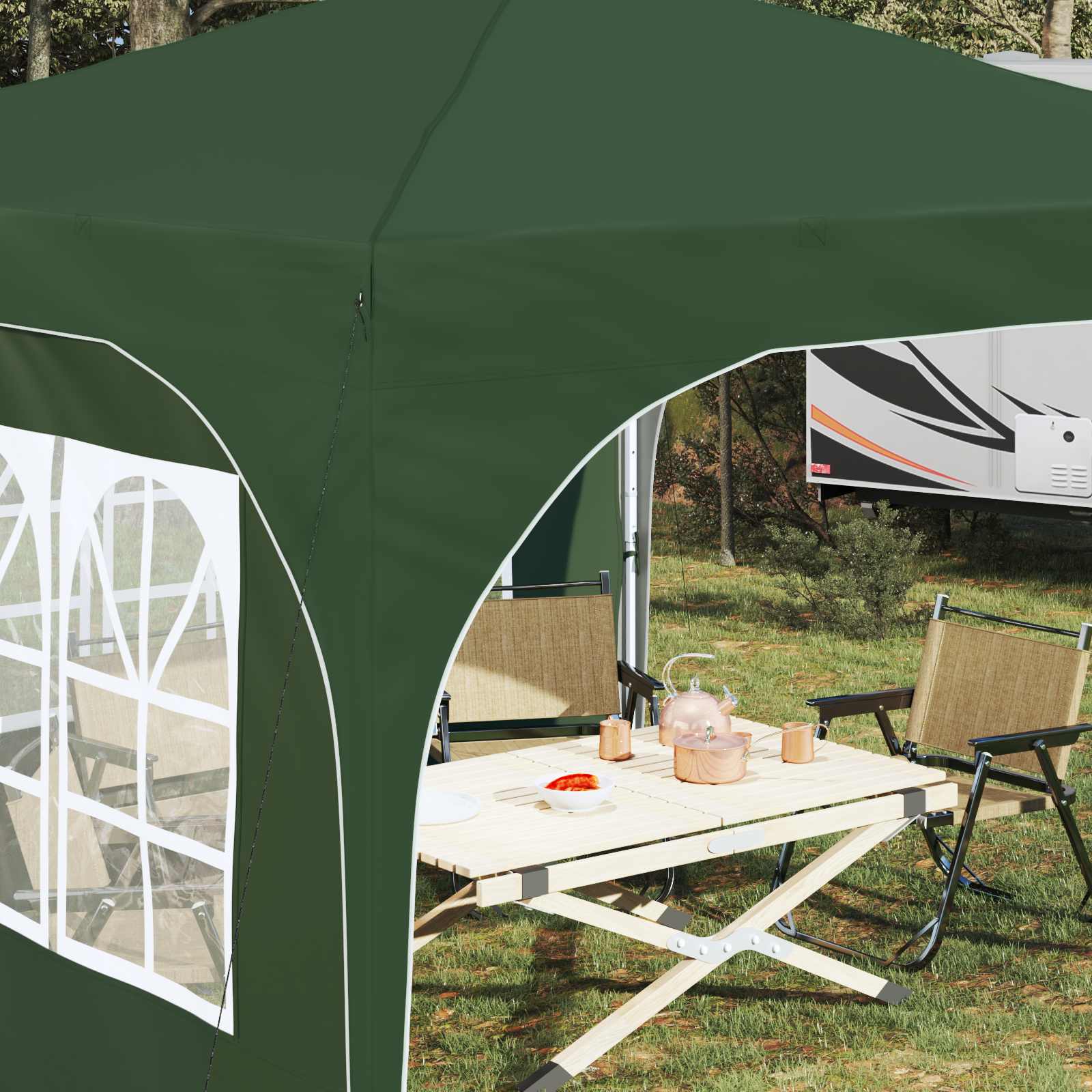 Tenda per feste a pop-up 290 x 290 x 245 cm Verde
