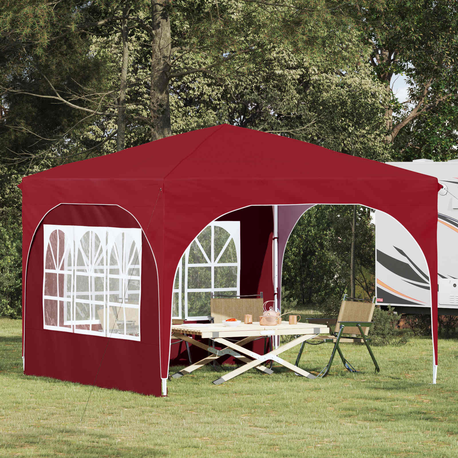 Tenda per feste a pop-up 290 x 290 x 245 cm Borgogna