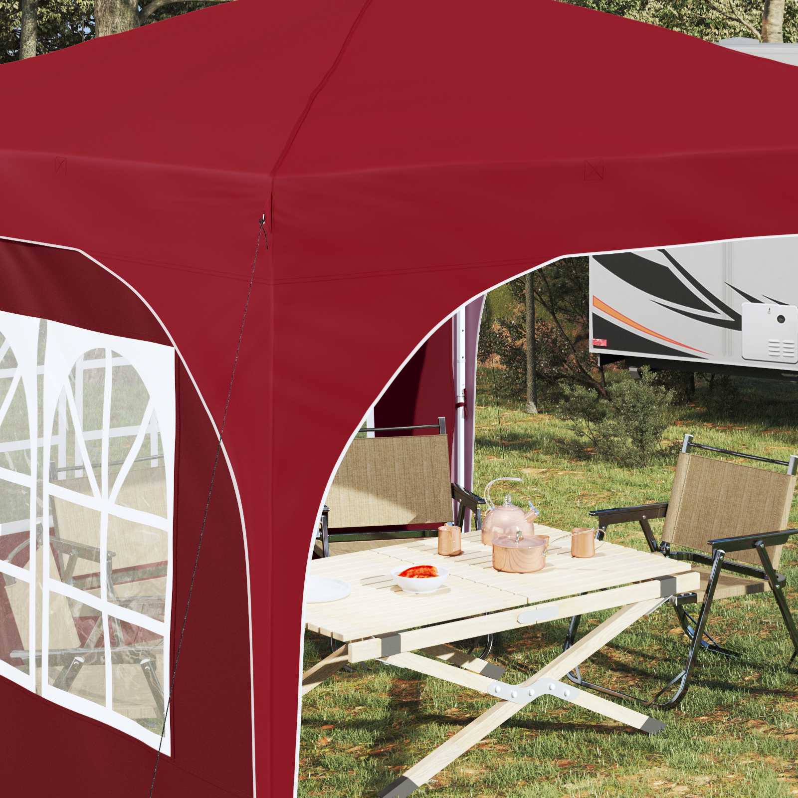 Tenda per feste a pop-up 290 x 290 x 245 cm Borgogna