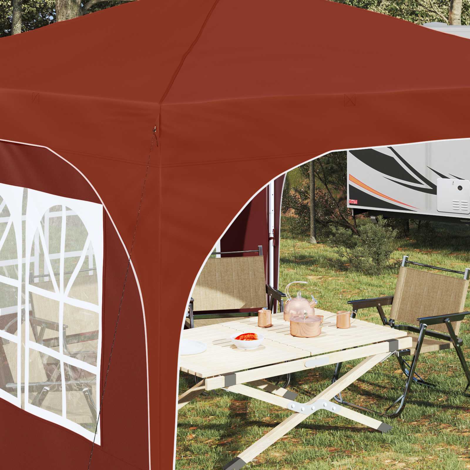 Tenda per feste a pop-up 290 x 290 x 245 cm Terracotta