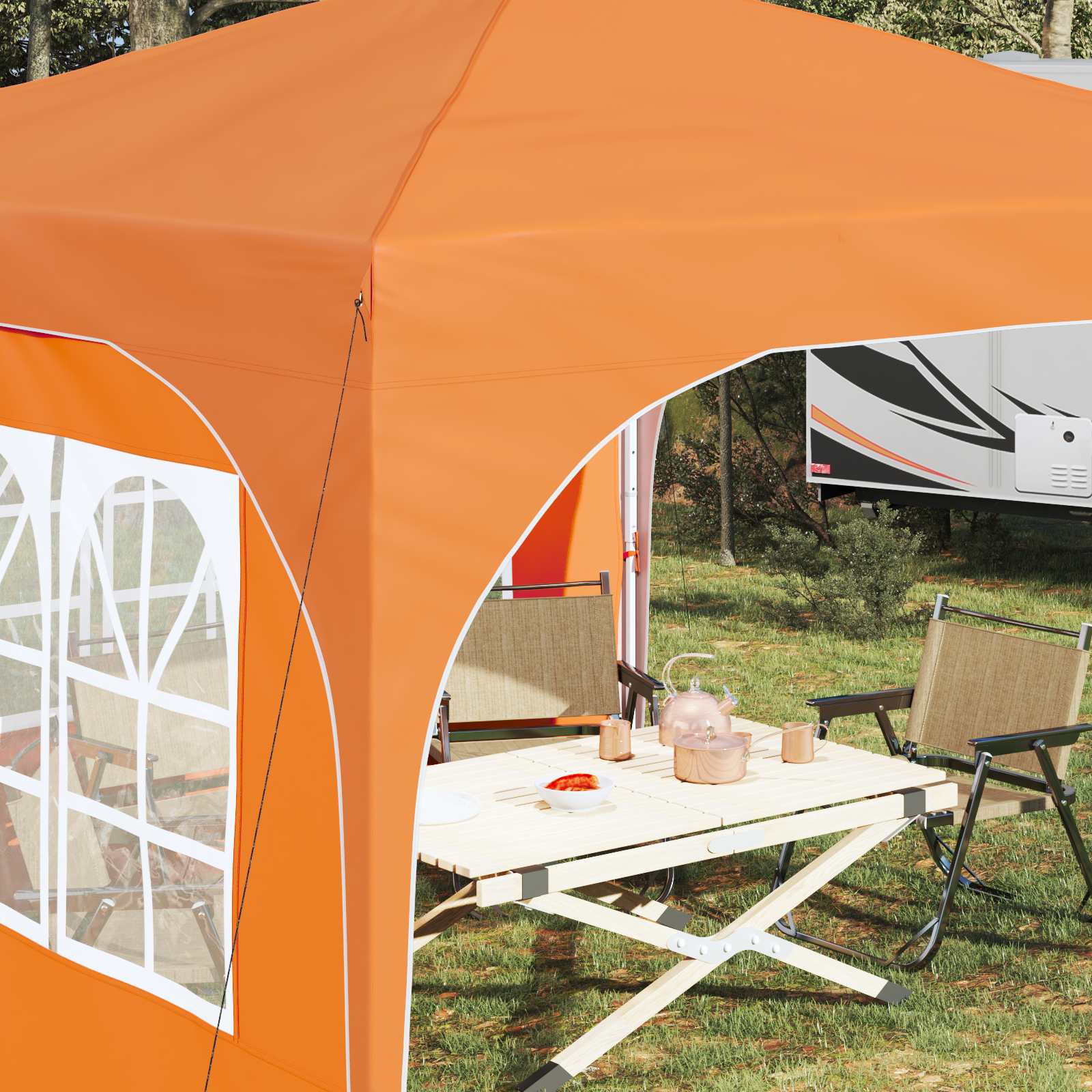 Tenda per feste a pop-up 290 x 290 x 245 cm Arancione