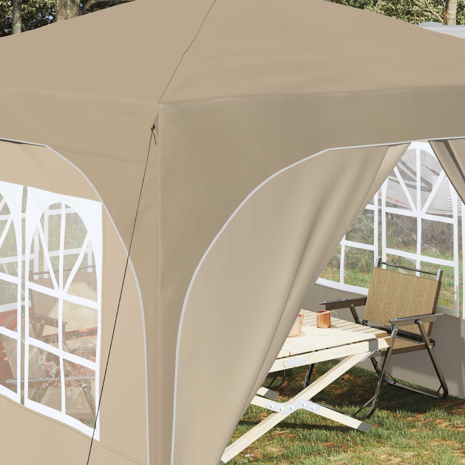 Tenda per feste a pop-up 290 x 290 x 245 cm Crema