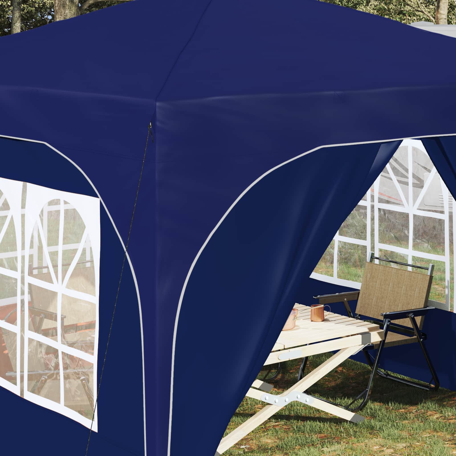 Tenda per feste a pop-up 290 x 290 x 245 cm Blu