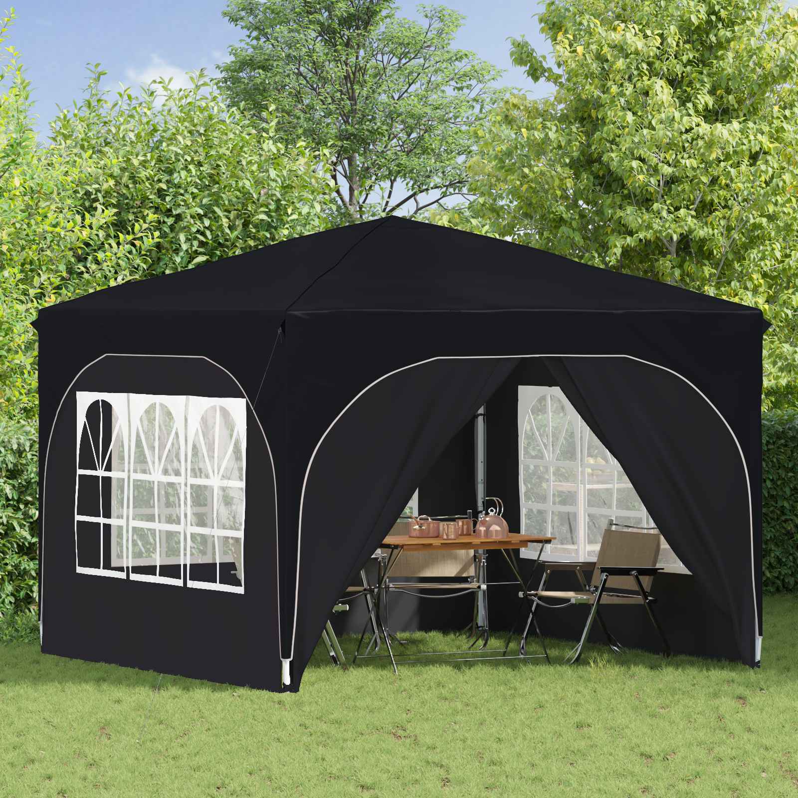 Tenda per feste a pop-up 290 x 290 x 245 cm Antracite
